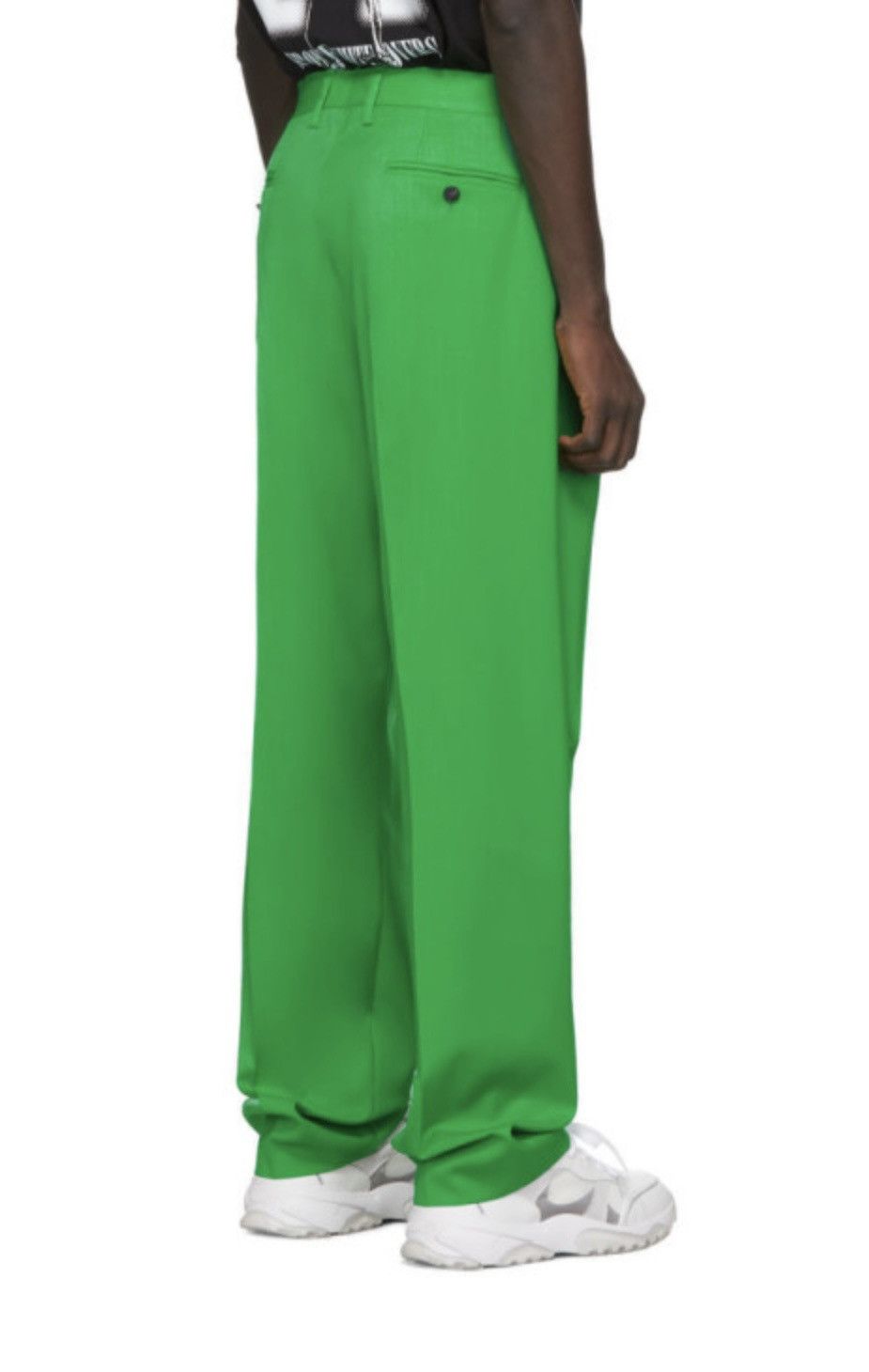 Off-White Off-White FW19 RUNWAY Green Wool Classic Trousers Size US 37 - 3 Thumbnail