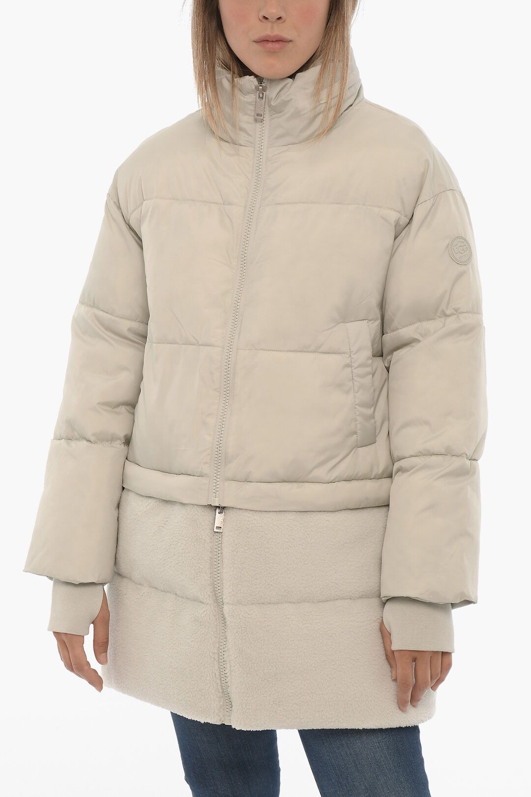og1mm0824 Padded Annabeth Jacket with Faux Fur in Ivory