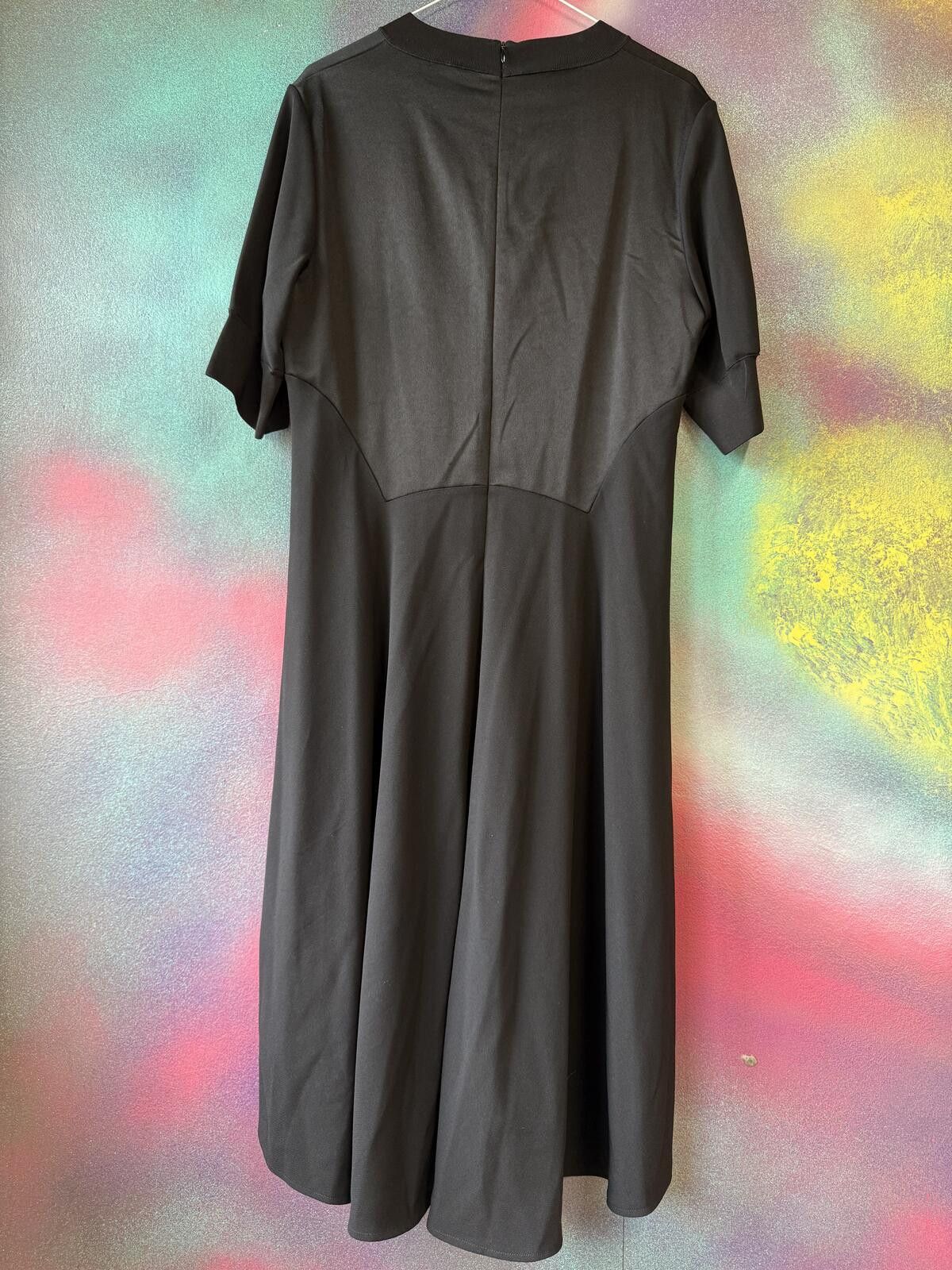 Other Whistles Black Mixed Media Panel Midi Dress Size XL / US 12-14 / IT 48-50 - 3 Thumbnail