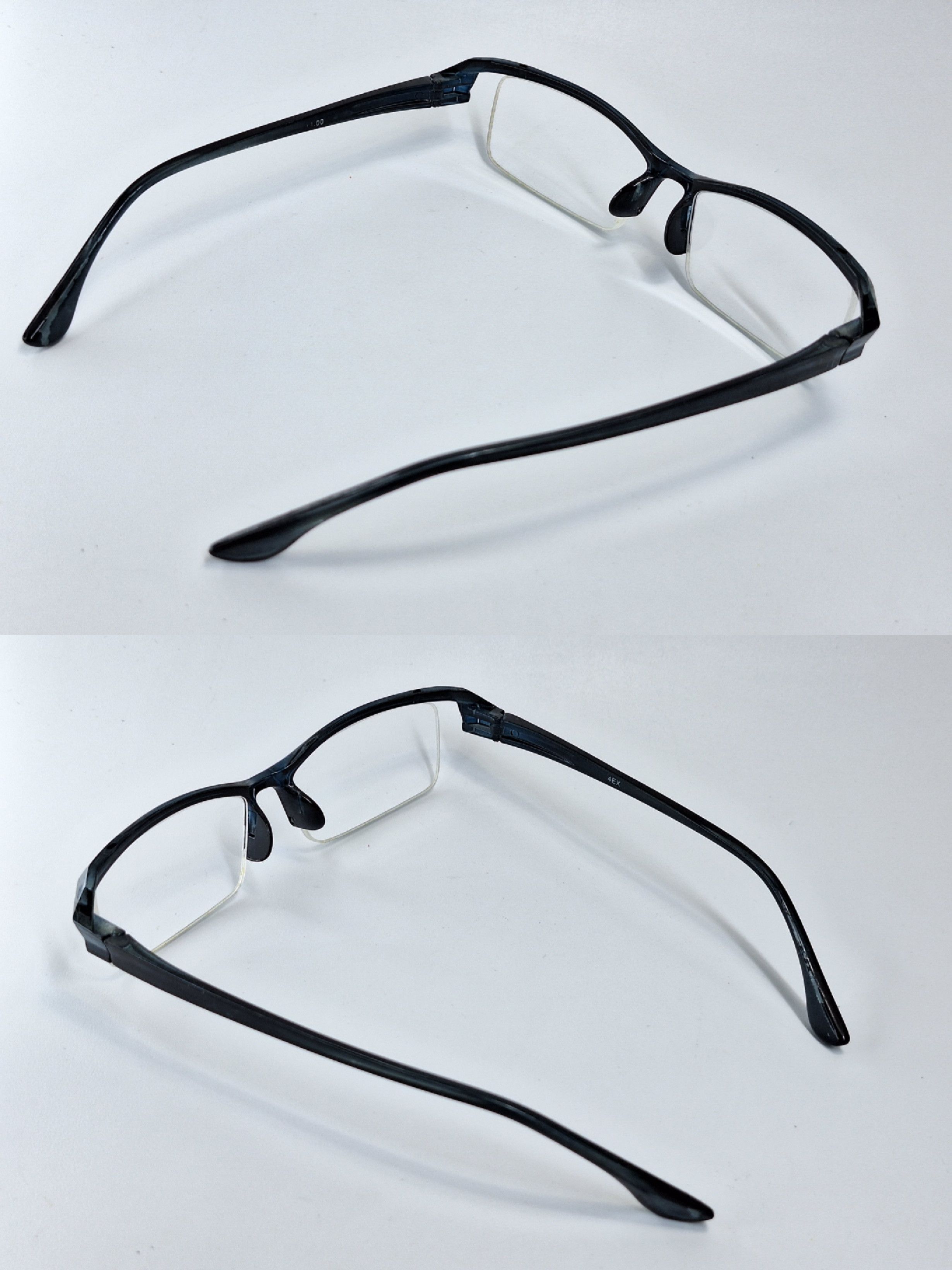 Other 00s Japan Vintage 4EX Semi-Rimless Oversize Eyeglass Frame Size ONE SIZE - 5 Thumbnail