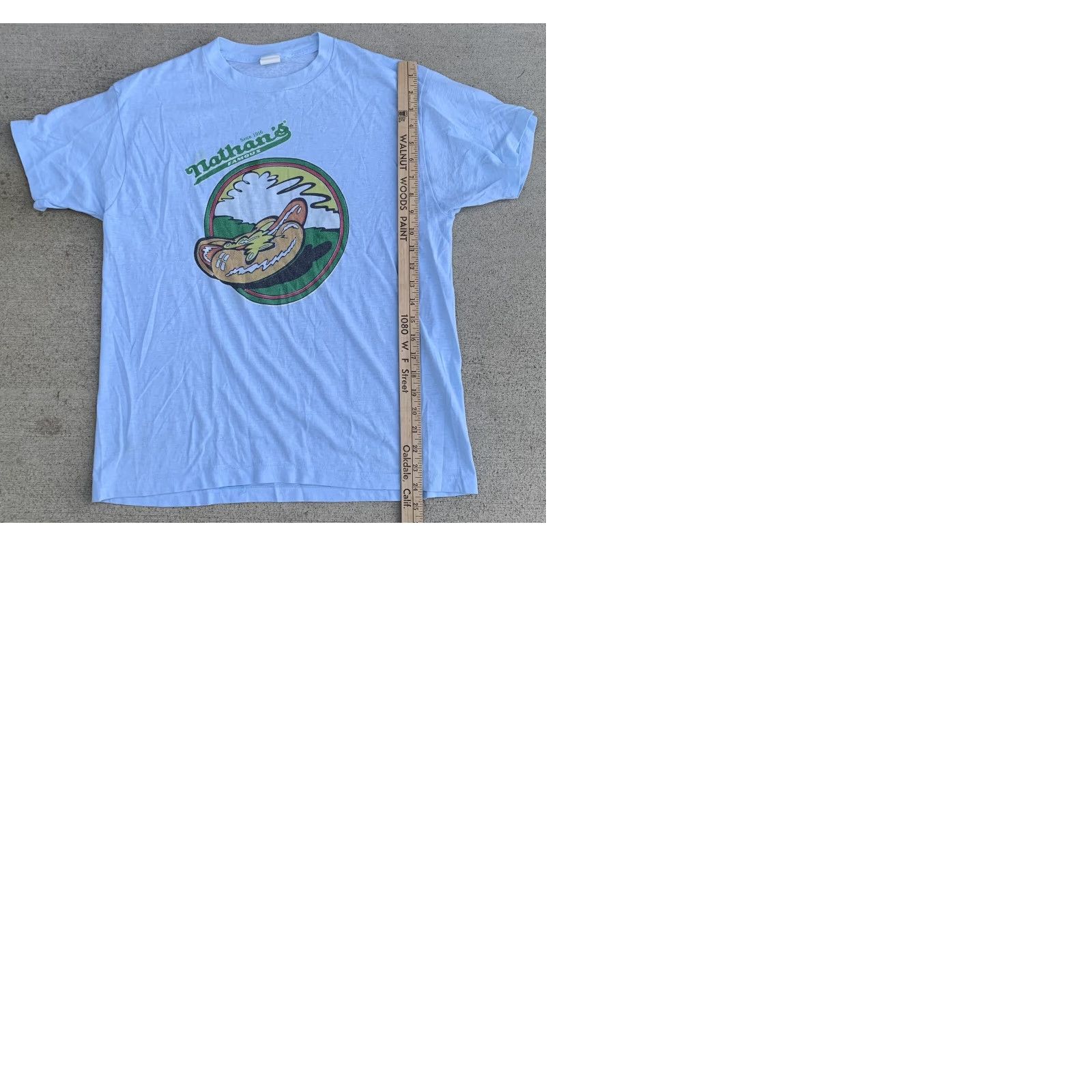 Vintage vintage Nathans Famous hot dogs t shirt XL blue graphic tee sportswear/Beach Men XS? (error) Size US XL / EU 56 / 4 - 9 Thumbnail