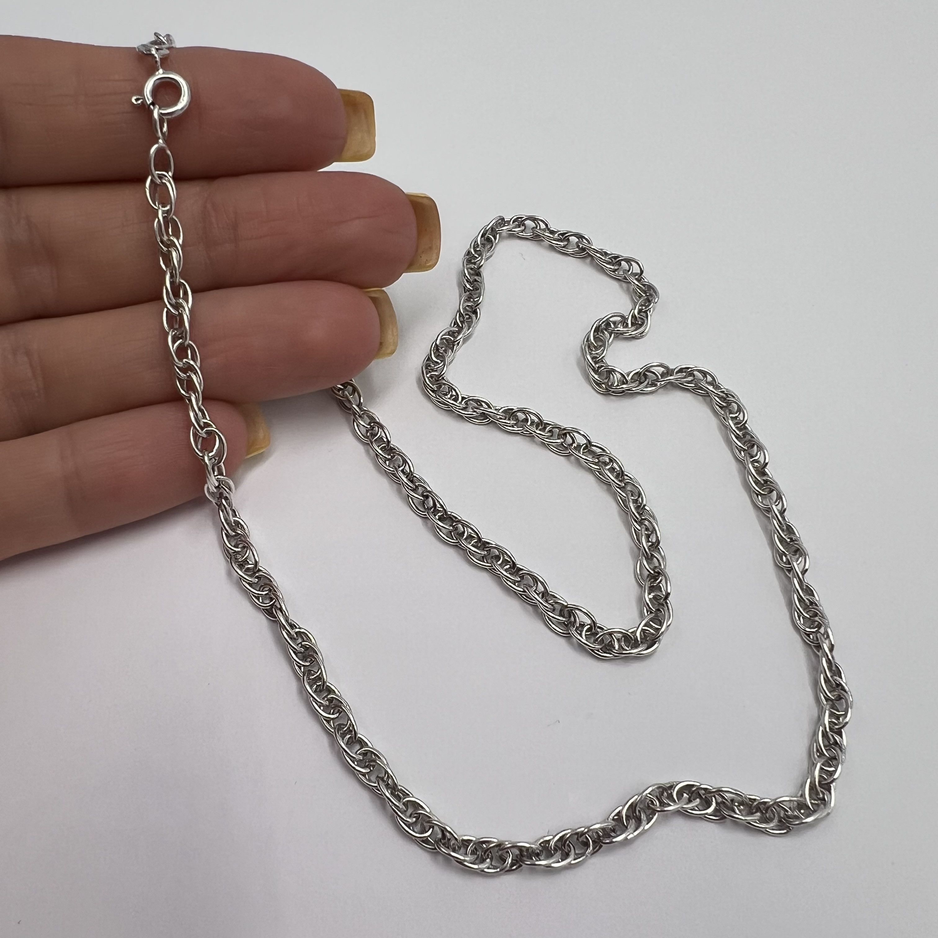 Sterling Silver Vintage Chain Necklace Sterling Silver 925 Signed 12.04gr Size ONE SIZE - 3 Thumbnail