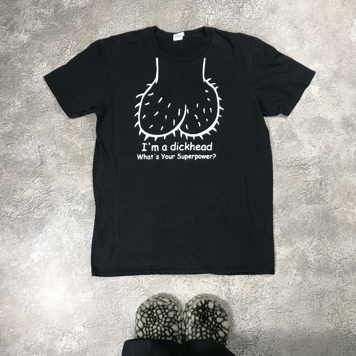Vintage Vintage Y2K Graphic Tee Funny Dickhead Superpower Punk Skate Size US L / EU 52-54 / 3 - 2 Thumbnail