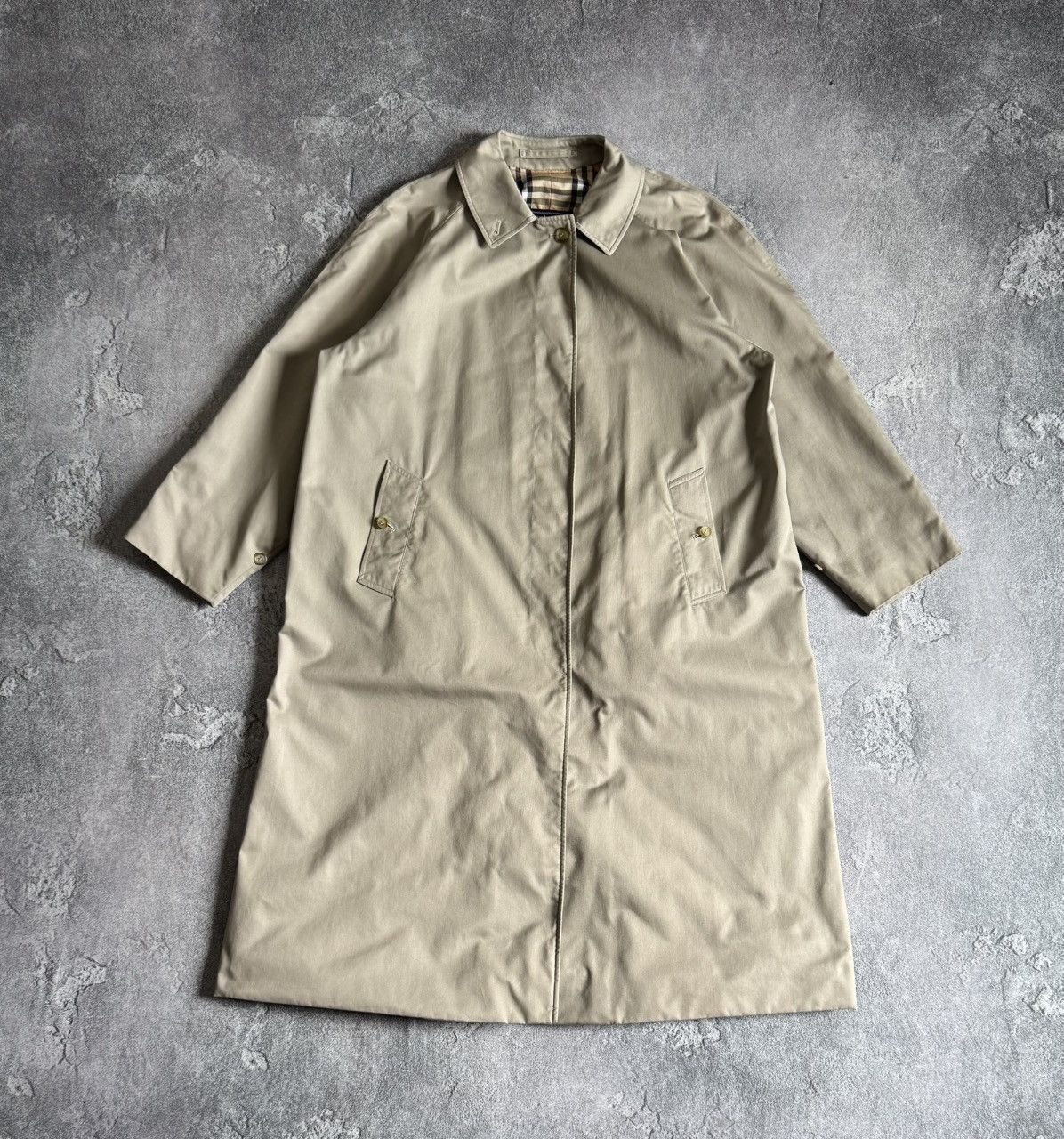 Burberry × Burberry Prorsum × Vintage Burberry 14Long burberrys beige trench coat light jacket 90s Size XL / US 12-14 / IT 48-50 - 12 Thumbnail