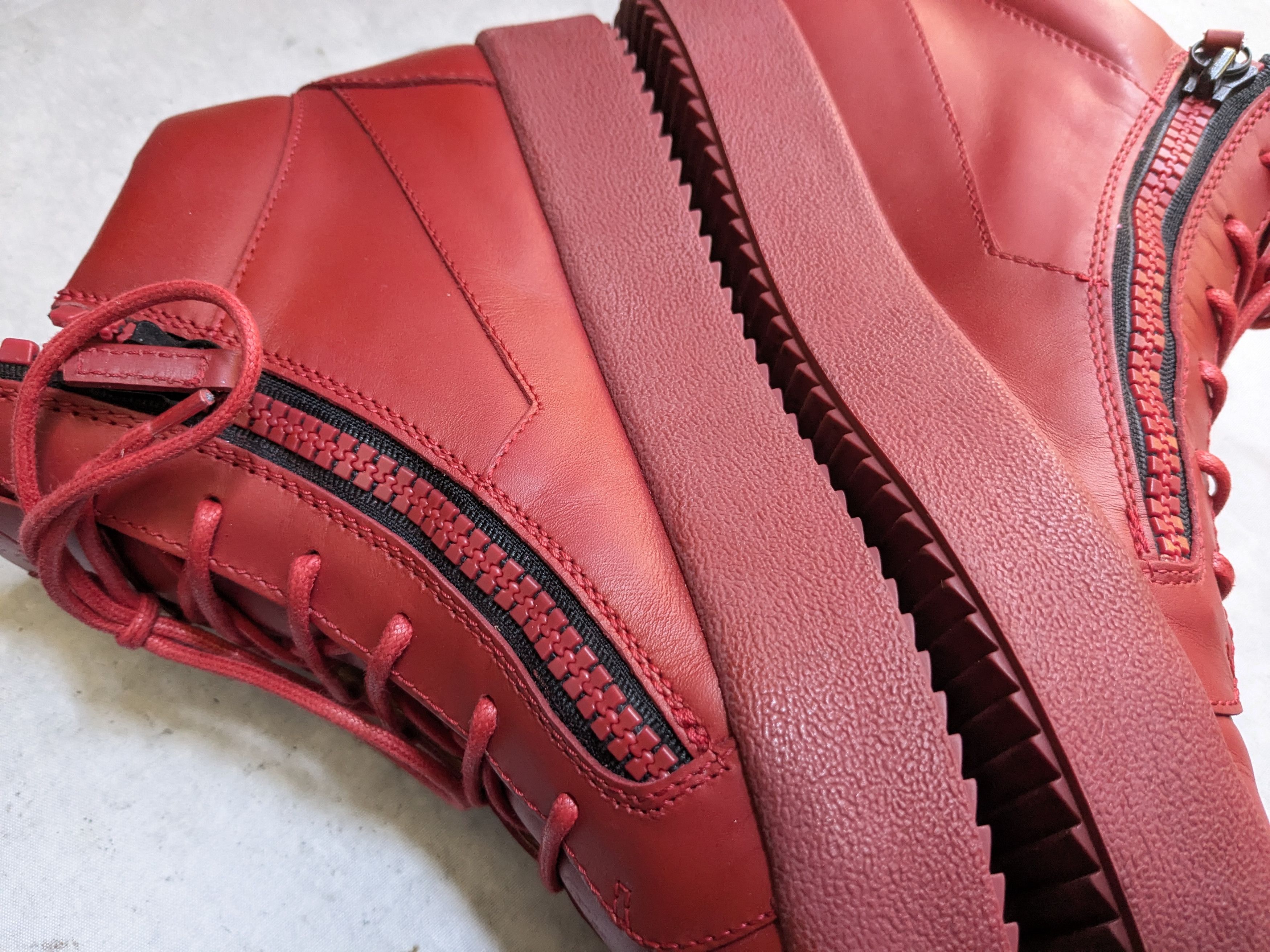 Giuseppe Zanotti Giuseppe Zanotti High Top Sneakers Red 10.5 43.5 Leather Size US 10.5 / EU 43-44 - 10 Thumbnail
