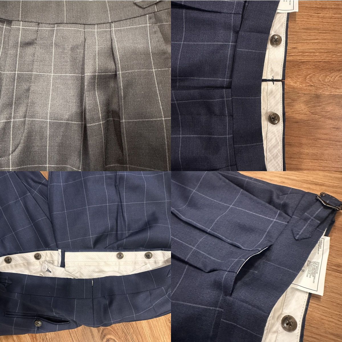 Suitsupply Suitsupply Navy Blue Windowpane Dress Pants Size US 31 - 7 Thumbnail