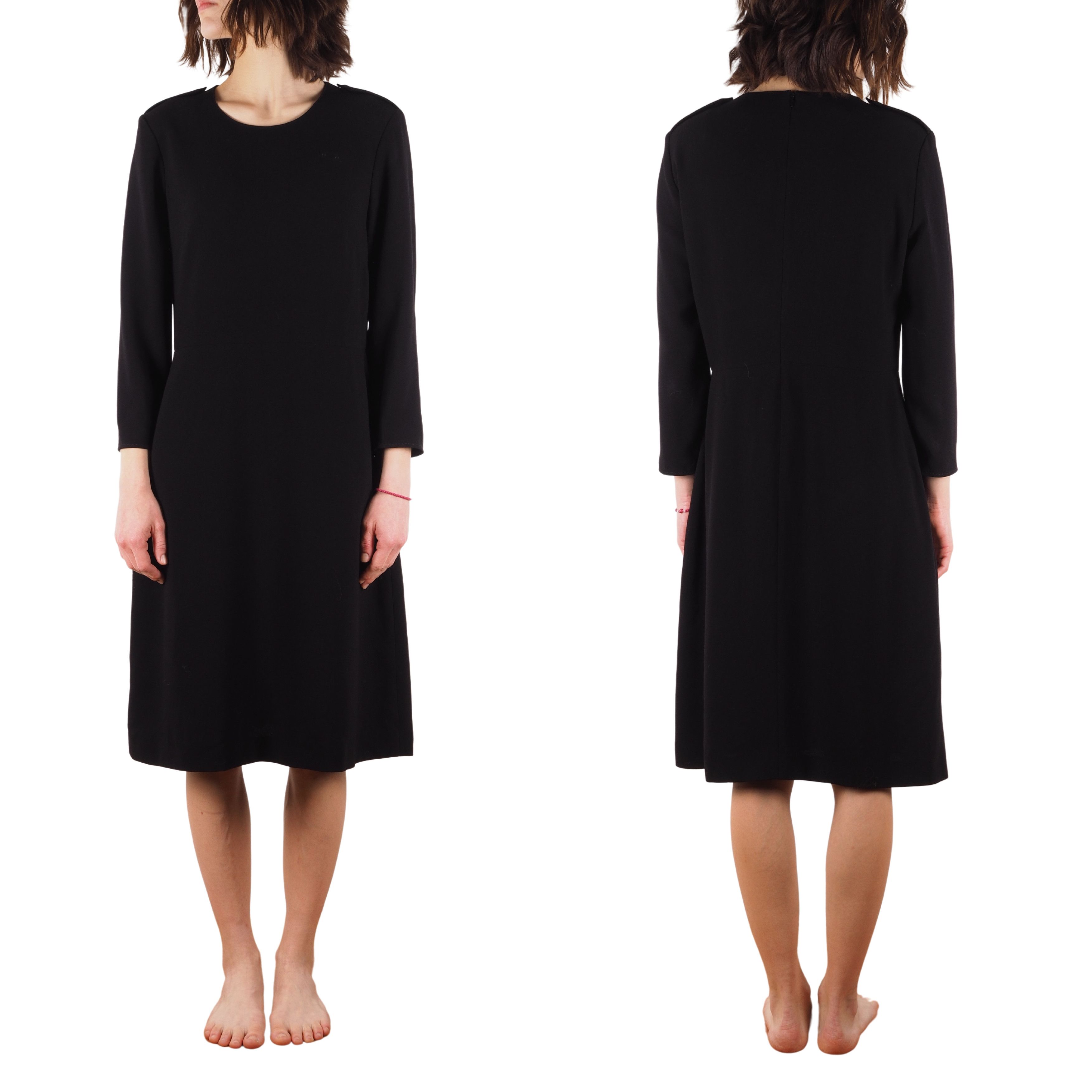 image of Burberry London Women's Knee Length Black Dress (Size Large)