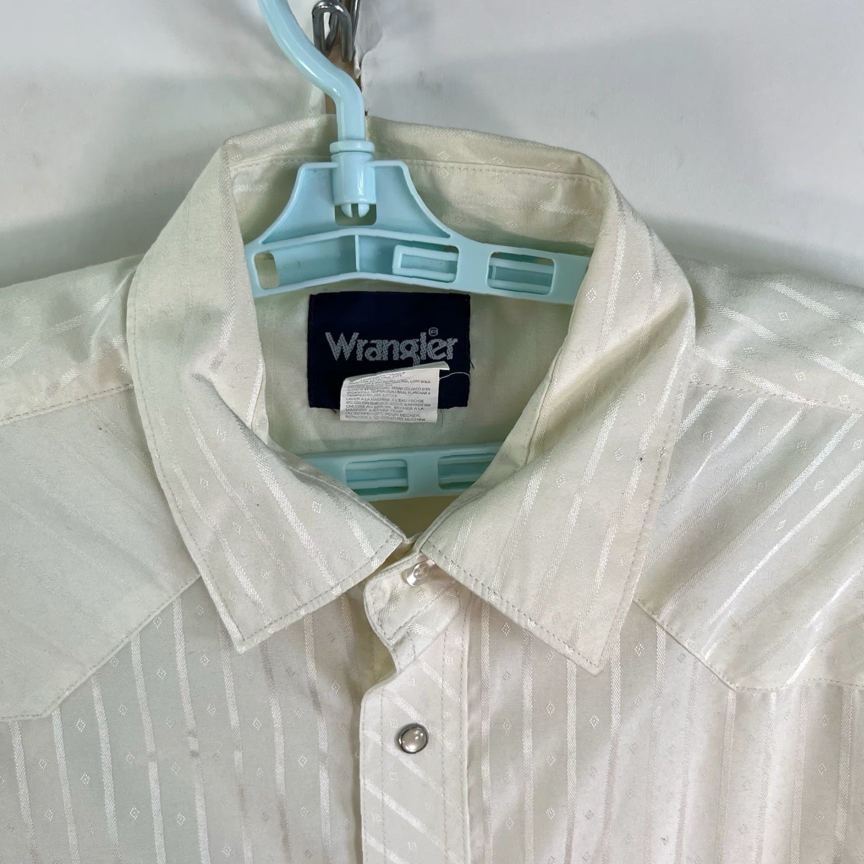 Wrangler VINTAGE Wrangler Western Shirt Mens L Yellow Striped Button-Up Long Sleeve 32in Chest 48in Casual Western Theme Mens Size US L / EU 52-54 / 3 - 4 Thumbnail