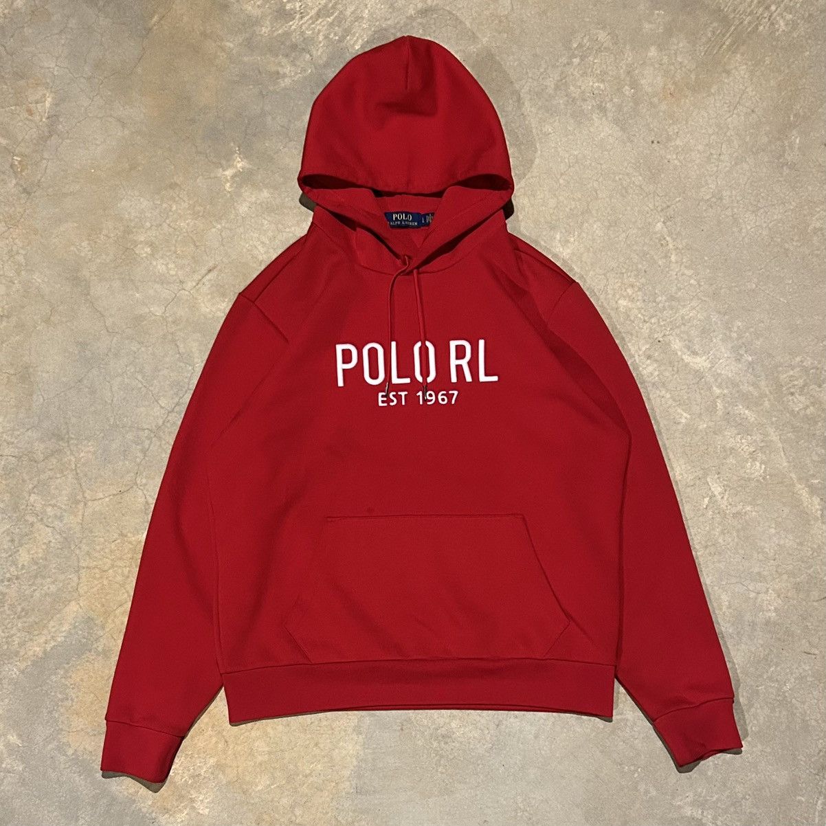 Polo Ralph Lauren Embossed RL Logo Embroidered Hoodie Rare