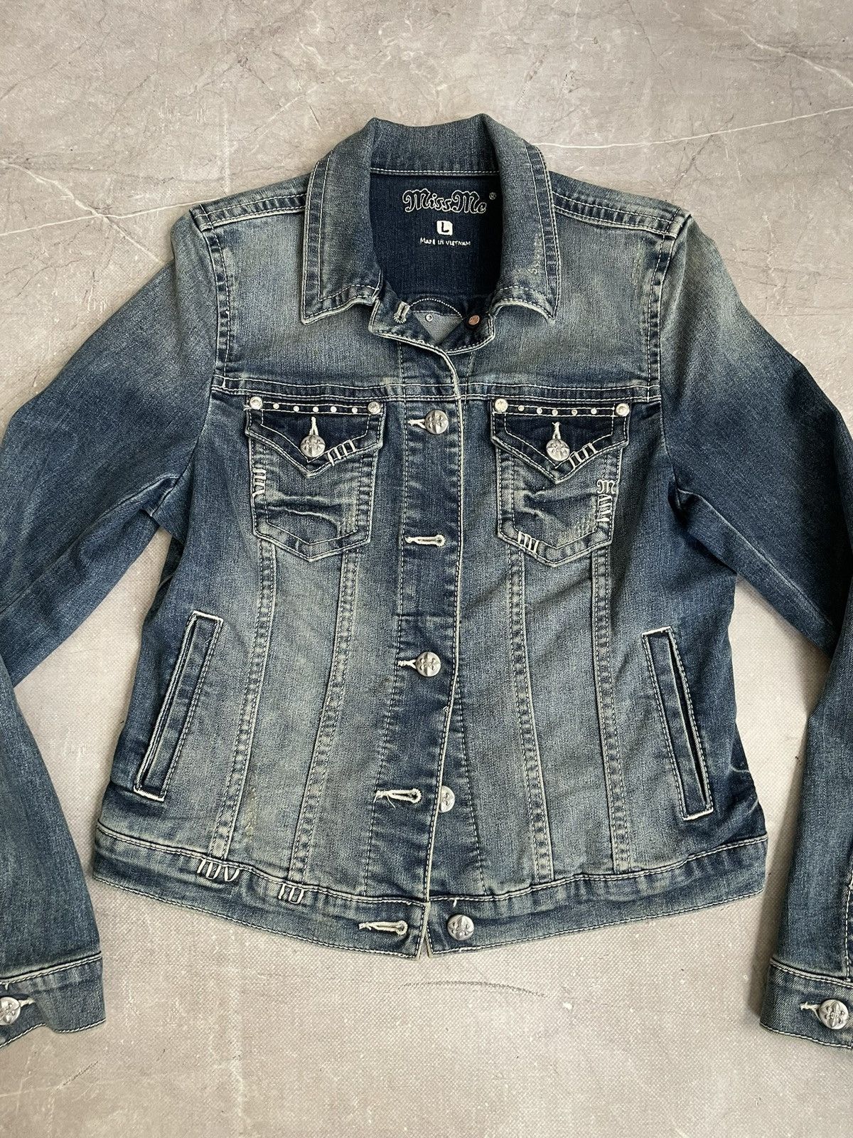 14th Addiction Affliction style Denim Jacket Blue Classic Fit Y2K gothic Size US M / EU 48-50 / 2 - 3 Thumbnail