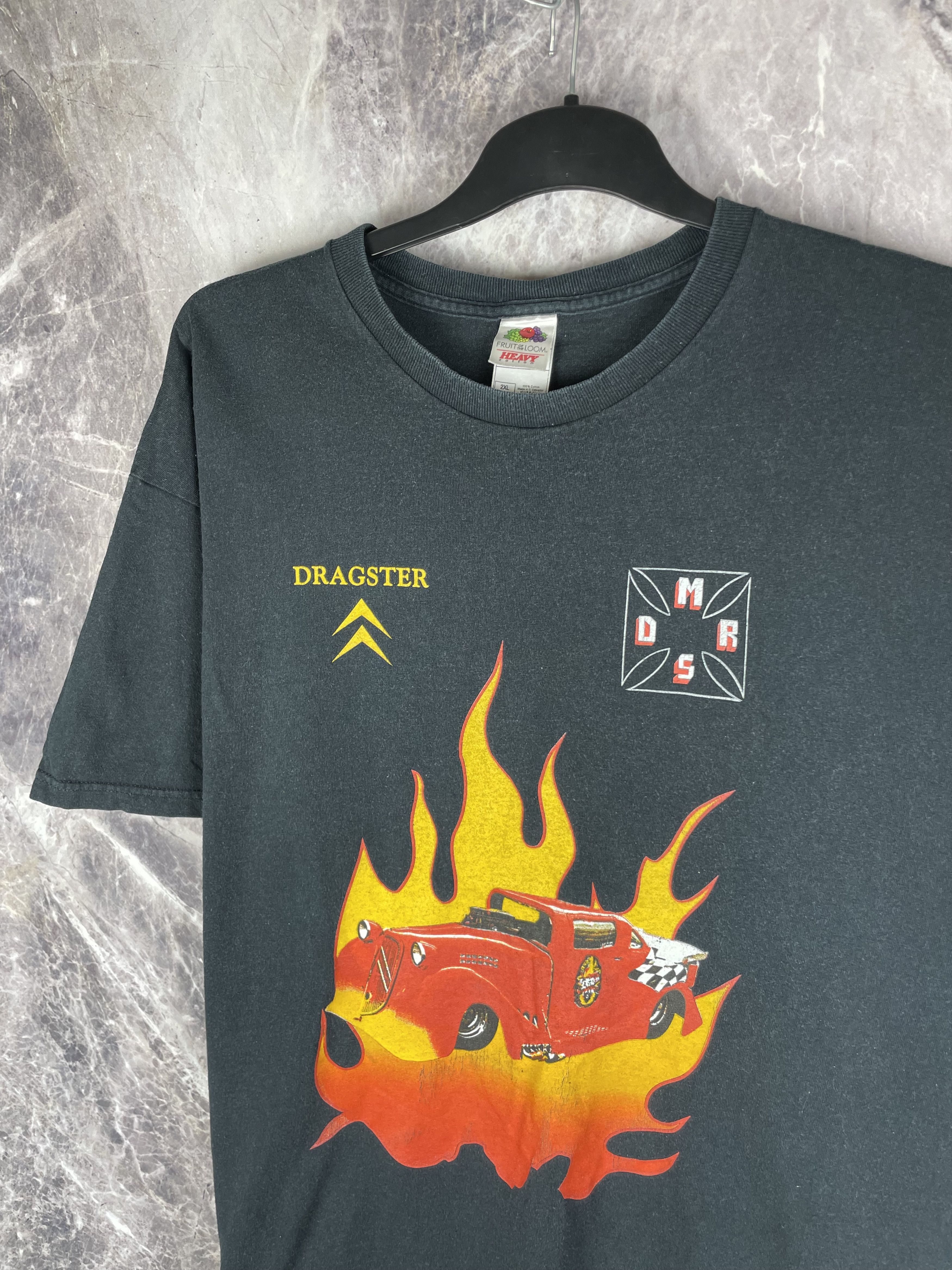 Vintage Vintage Dragster Print T-Shirt 90s Size US XXL / EU 58 / 5 - 3 Thumbnail