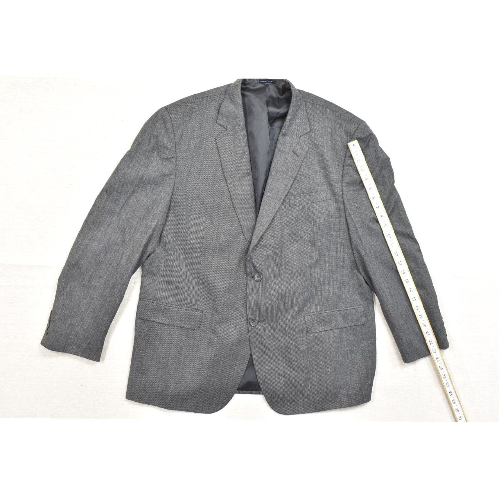 Izod IZOD Blazer Gray Striped 2-Button Single-Breasted 46R Wool Polyester Regular Men’s Jacket, 2 Piece, Made in India Size 46R - 4 Thumbnail