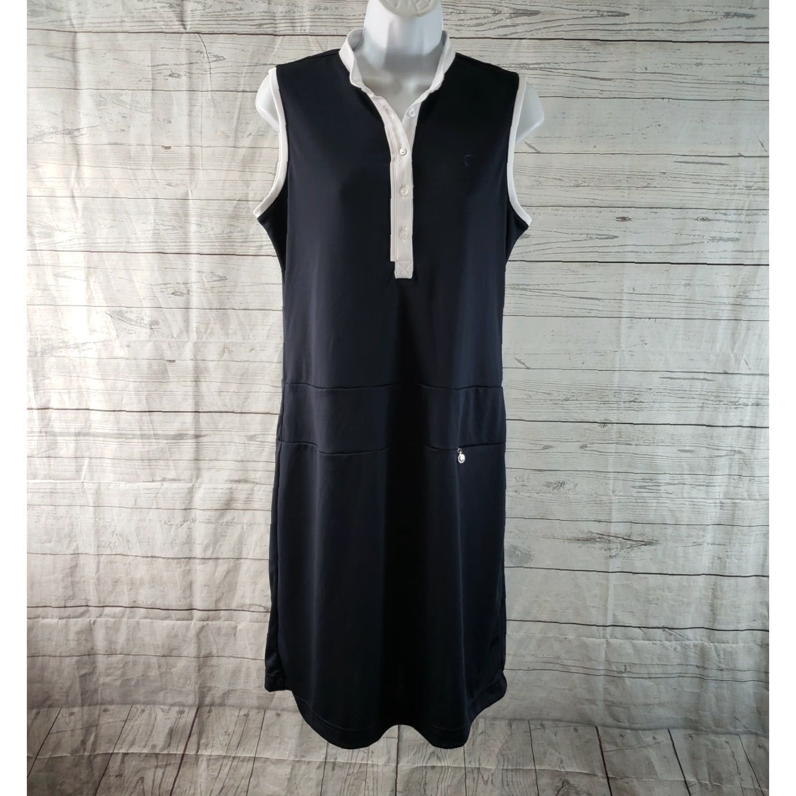 Vintage VINTAGE: No (omit) Zyia Active Womens Clubhouse Dress Sz Medium Navy Blue Sleeveless Size M / US 6-8 / IT 42-44 - 2 Thumbnail