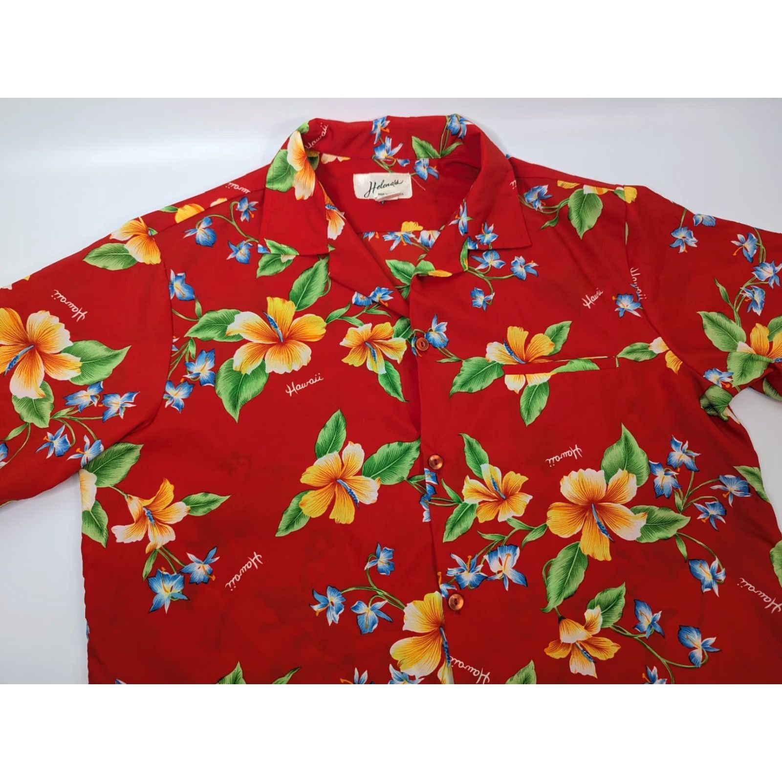 Vintage VINTAGE Helena's Floral Red Hawaiian Button Shirt Hawaii USA Made Men's XL Shirt Short Sleeve 1980s Hawaiian Mens Red Vintage Shirt Size US XL / EU 56 / 4 - 2 Thumbnail