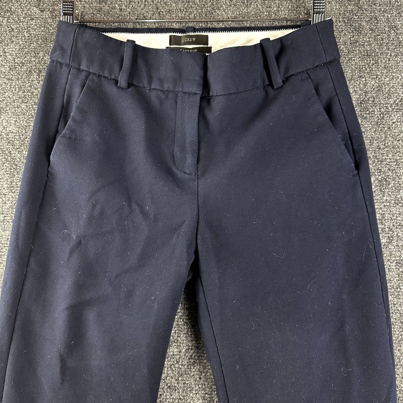 J.Crew J.CREW Pants Womens 2 Cameron Blue Stretch Flat Front Zip Fly Pockets Cropped Size 26" / US 2 / IT 38 - 3 Thumbnail