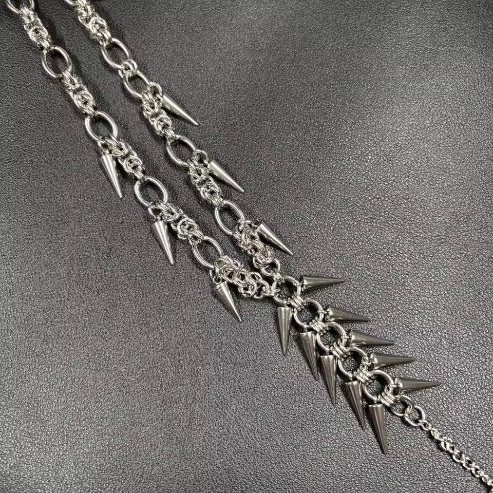 Japanese Brand Punk Grunge Rock Rivet Long Pendant Chain Size ONE SIZE - 5 Thumbnail