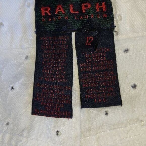 Ralph Lauren Black Label Ralph Ralph Lauren Black Label Vintage White Eyelet Cropped Size 34" / US 12 / IT 48 - 6 Thumbnail