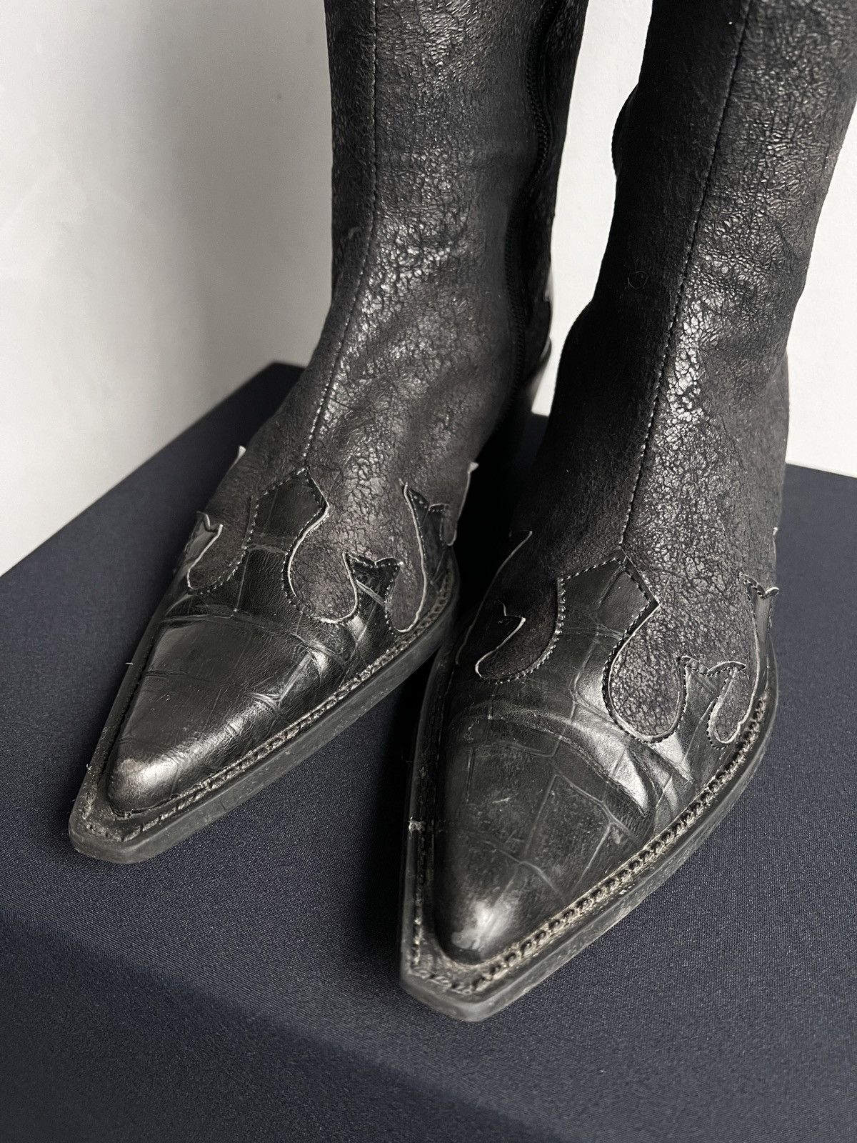 Western Rise Cowboy guidi style y2k boots Vintage Wester Grunge style Size US 7 / IT 37 - 3 Thumbnail