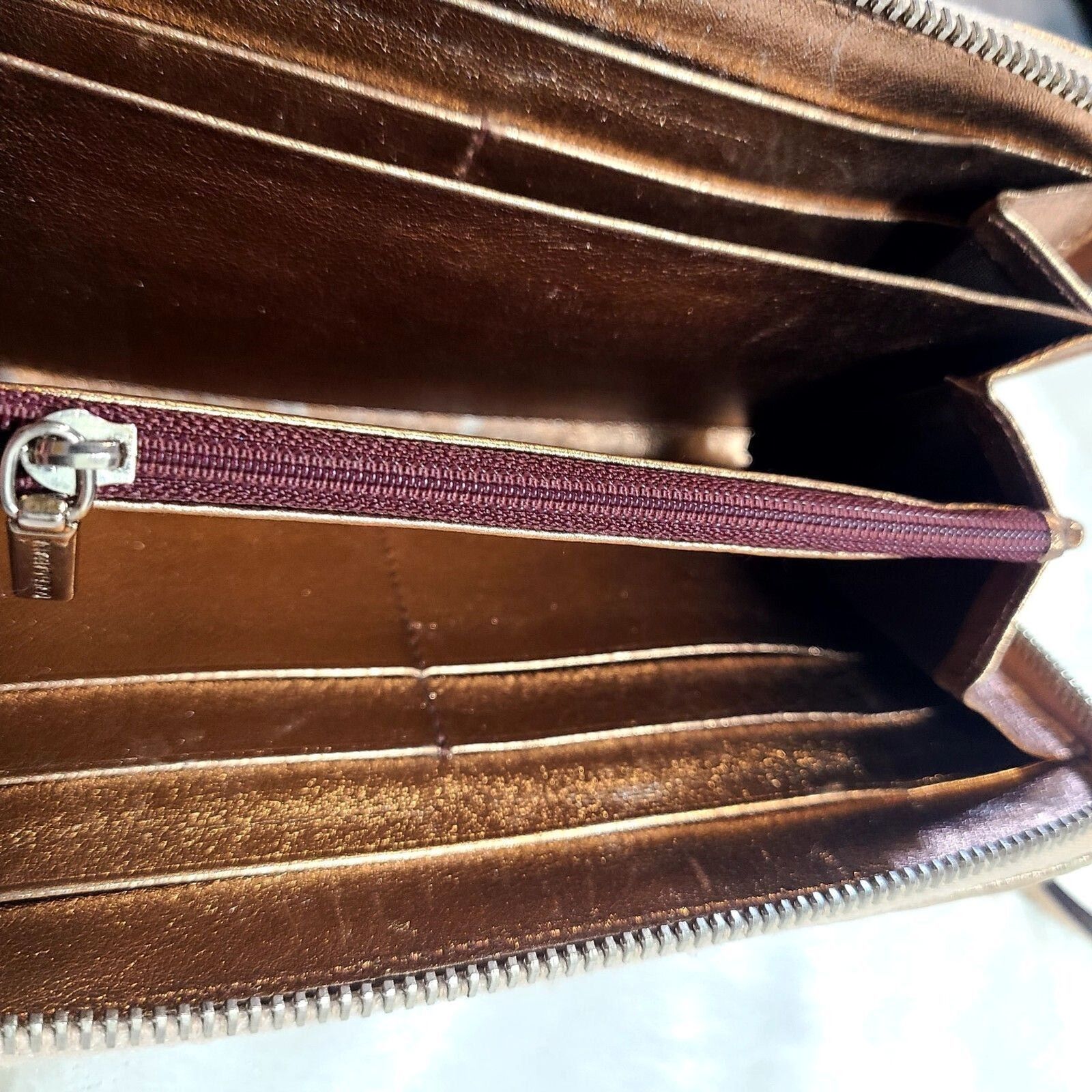 Dolce & Gabbana Dolce & Gabbana RARE Rose Gold Leather Ruffle Zippy Wallet Size ONE SIZE - 8 Thumbnail