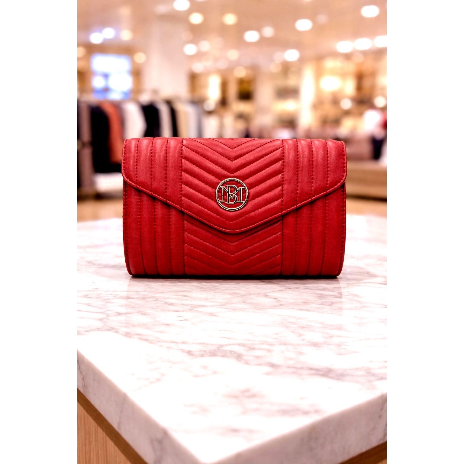 Badgley Mischka Badgley Mischka Crossbody Chevron Quilted Center Cover Wine Size ONE SIZE - 1 Thumbnail
