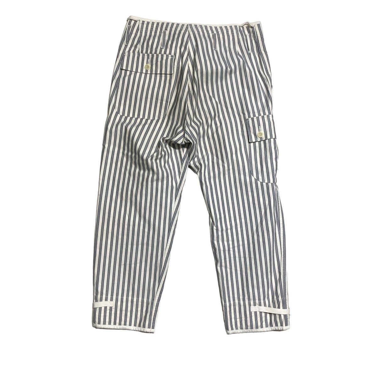 Junya Watanabe Cropped Pants Striped Pattern Adjuster Cotton Gray Size US 33 - 2 Thumbnail
