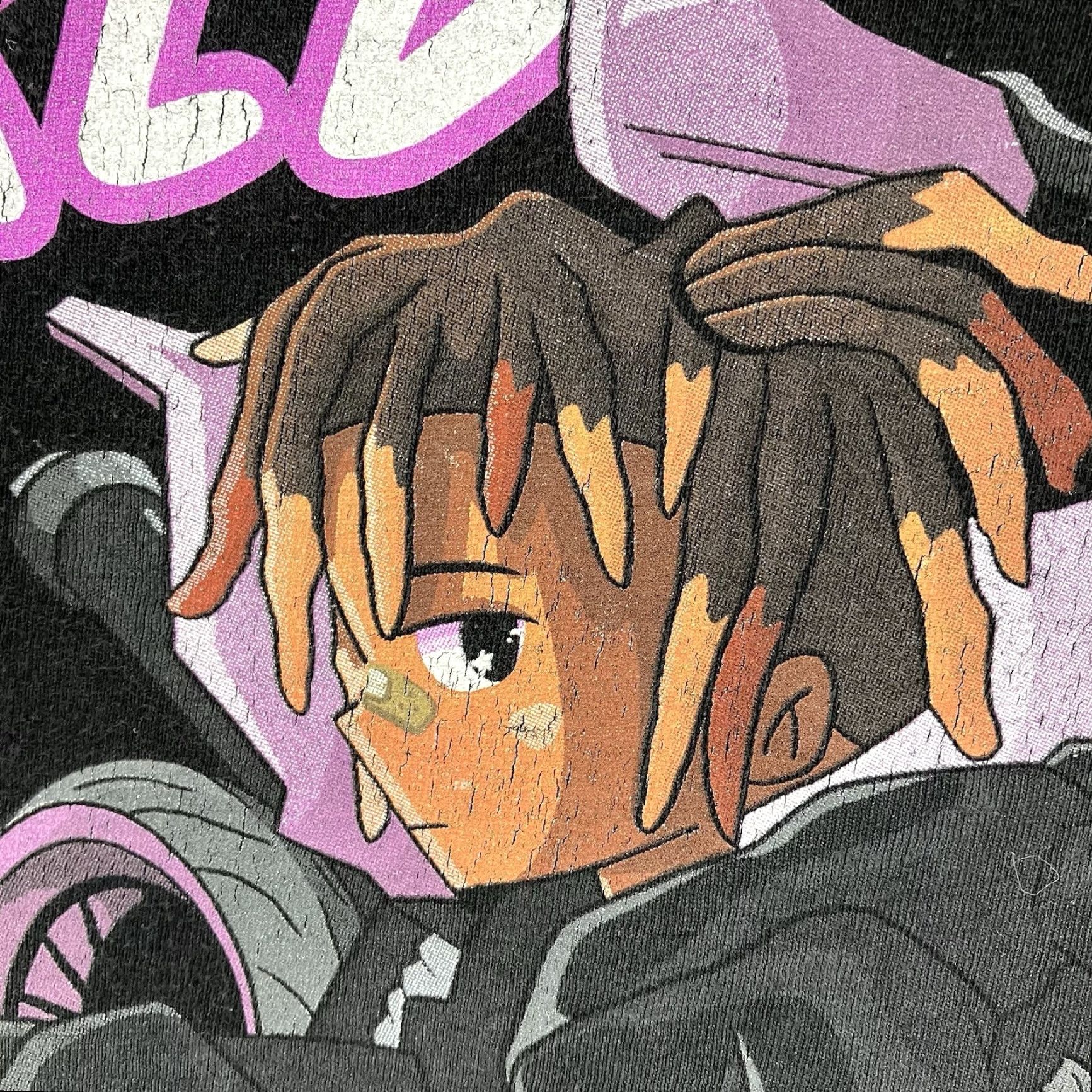 Vintage Juice Wrld Manga Anime Dirt Bike Graphic Print Faded Black T-Shirt Men Medium Size US M / EU 48-50 / 2 - 6 Thumbnail