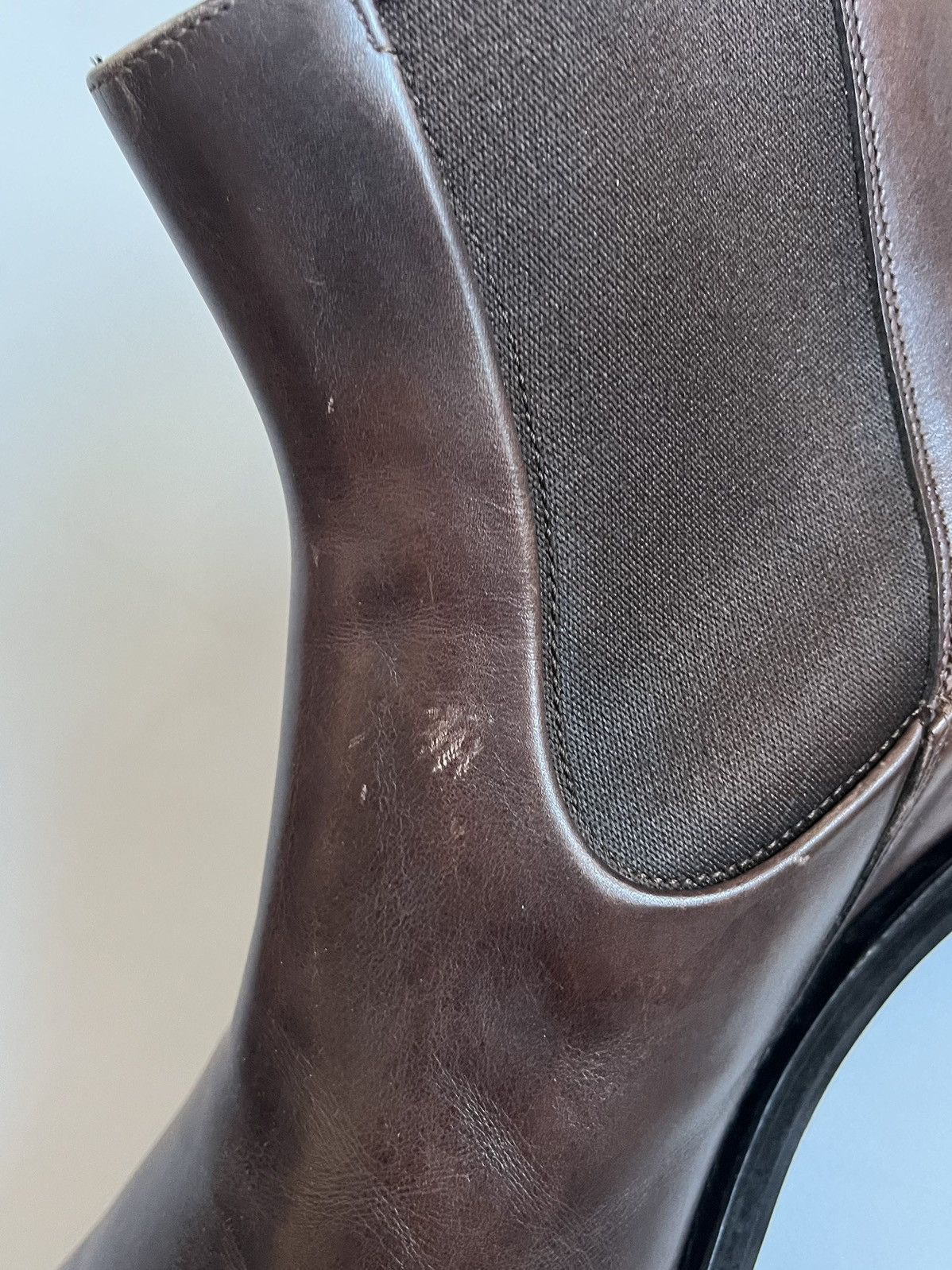 Santoni Santoni Men Brown Leather Chelsea Boots Size US 10.5 / EU 43-44 - 8 Thumbnail
