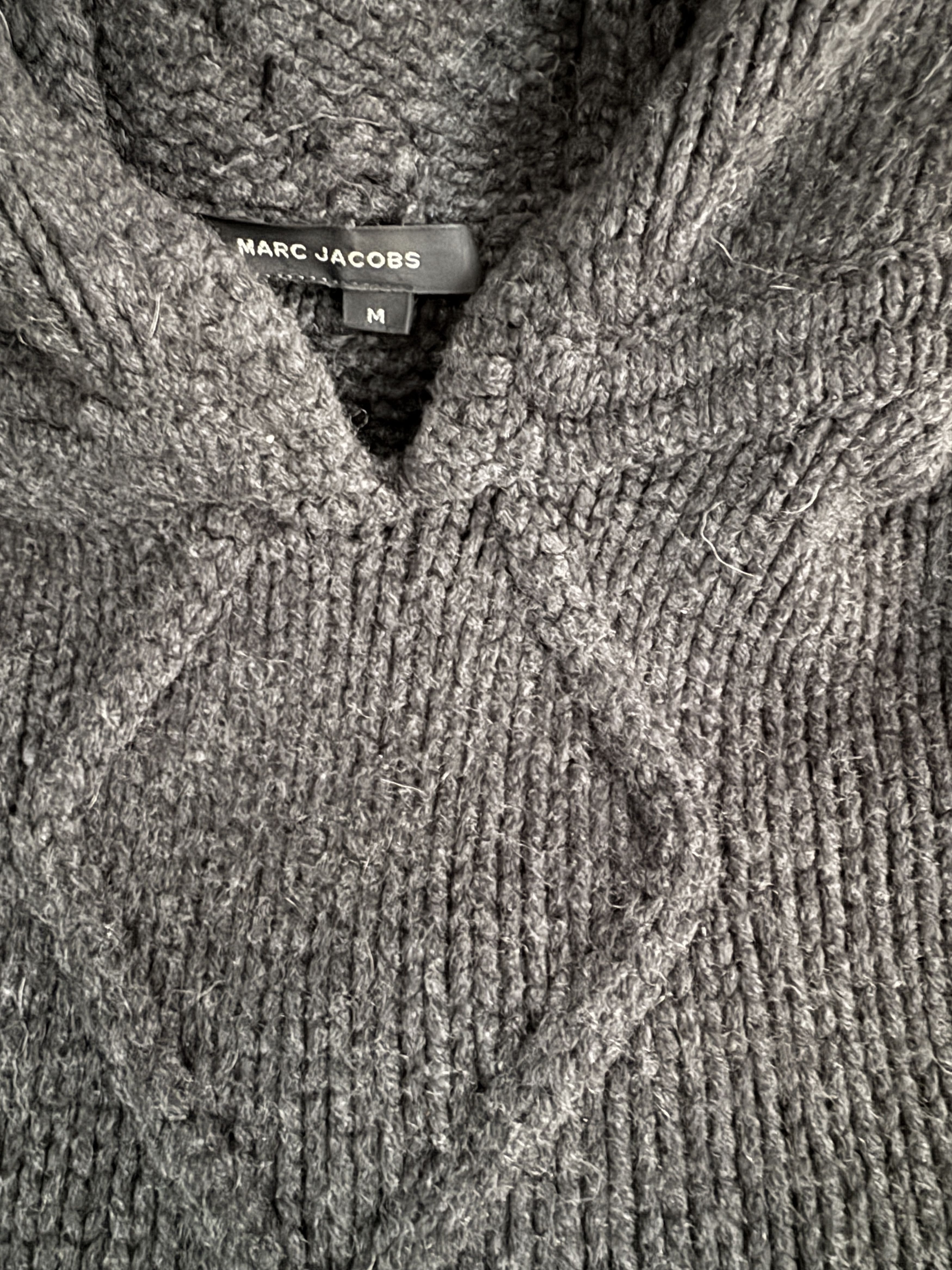 Marc Jacobs Hand-knit 10-ply cashmere/wool hoodie sweater w/cable detail Size US M / EU 48-50 / 2 - 4 Thumbnail