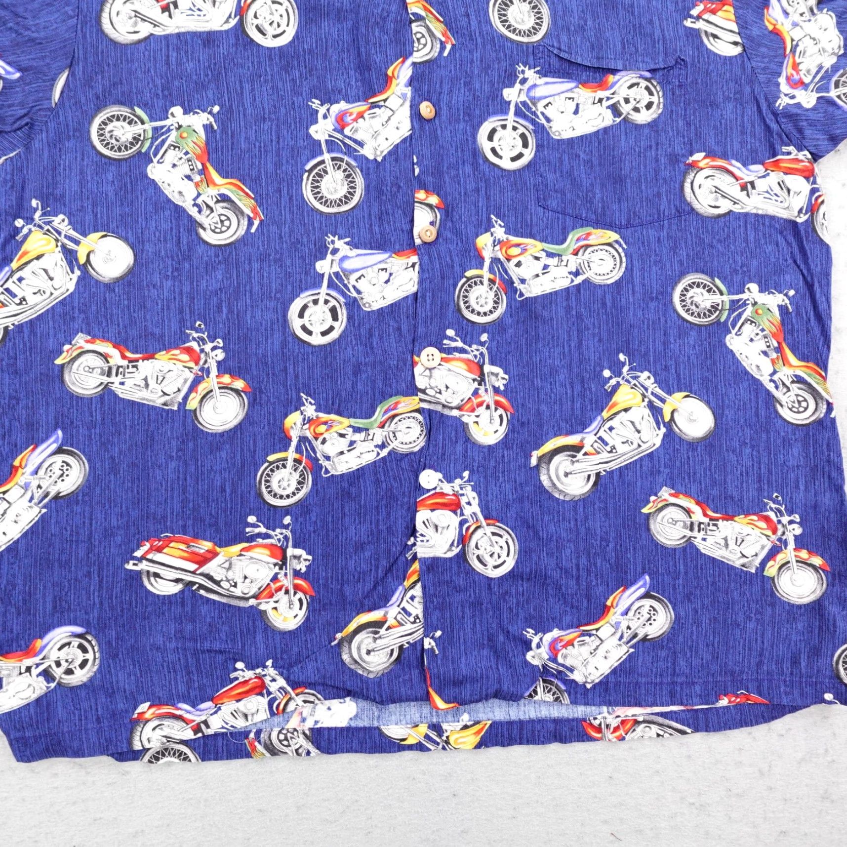 Paradise Found Vintage Paradise Found Shirt Mens XL Blue Motorcycle Hawaiian Aloha Button Up Size US XL / EU 56 / 4 - 4 Thumbnail