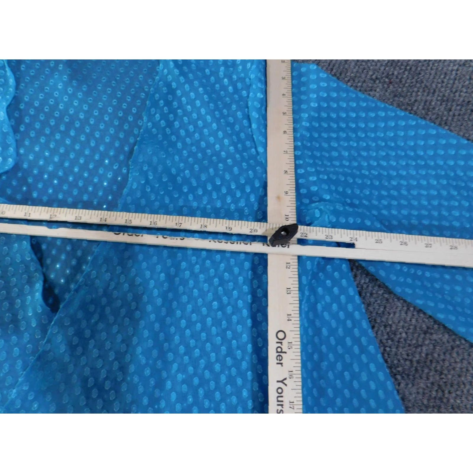Vintage Susan Graver Blouse Kimono Cardigan Womens L Blue 3/4 Sleeve Sheer Open Front Topper Polka Dot Lightweight Open Front Size L / US 10 / IT 46 - 7 Thumbnail