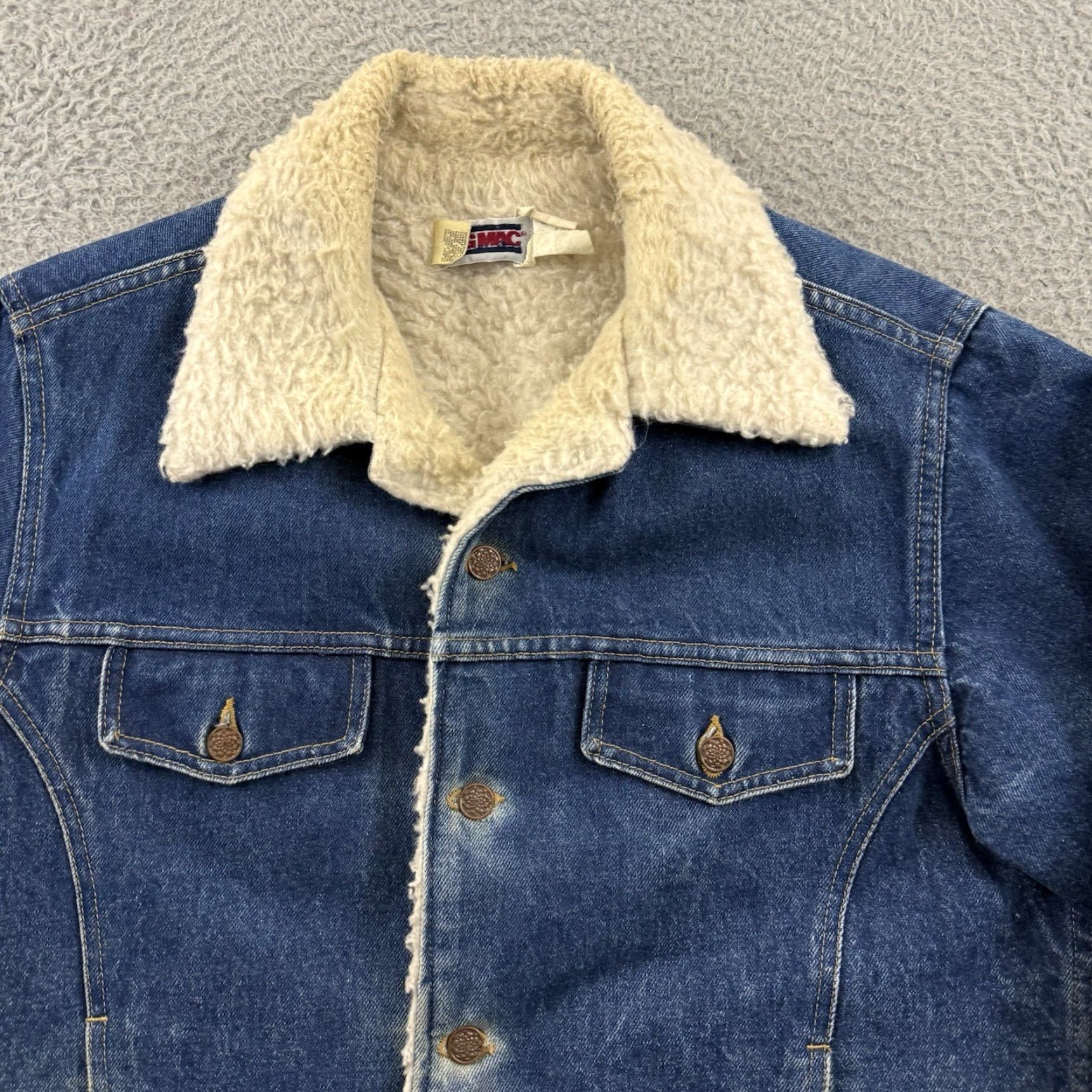 Vintage VINTAGE Big Mac Denim Jacket Mens Large Blue 80s Trucker Sherpa Lined Western USA Jacket Size US L / EU 52-54 / 3 - 3 Thumbnail