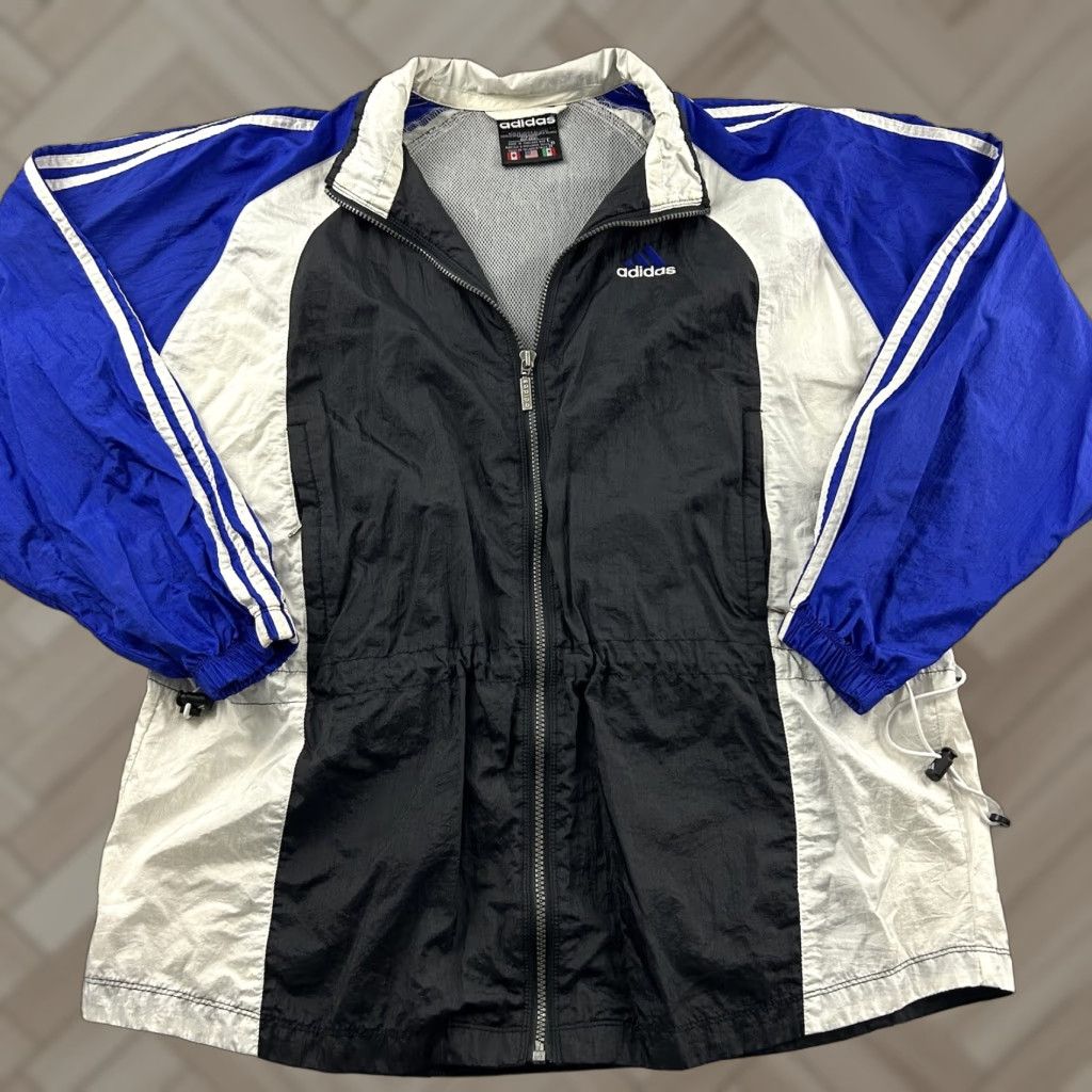 Adidas VINTAGE adidas Full Zip Windbreaker Jacket Mens L Black Blue Windbreaker 90s Full Zip Nike Size US L / EU 52-54 / 3 - 1 Thumbnail