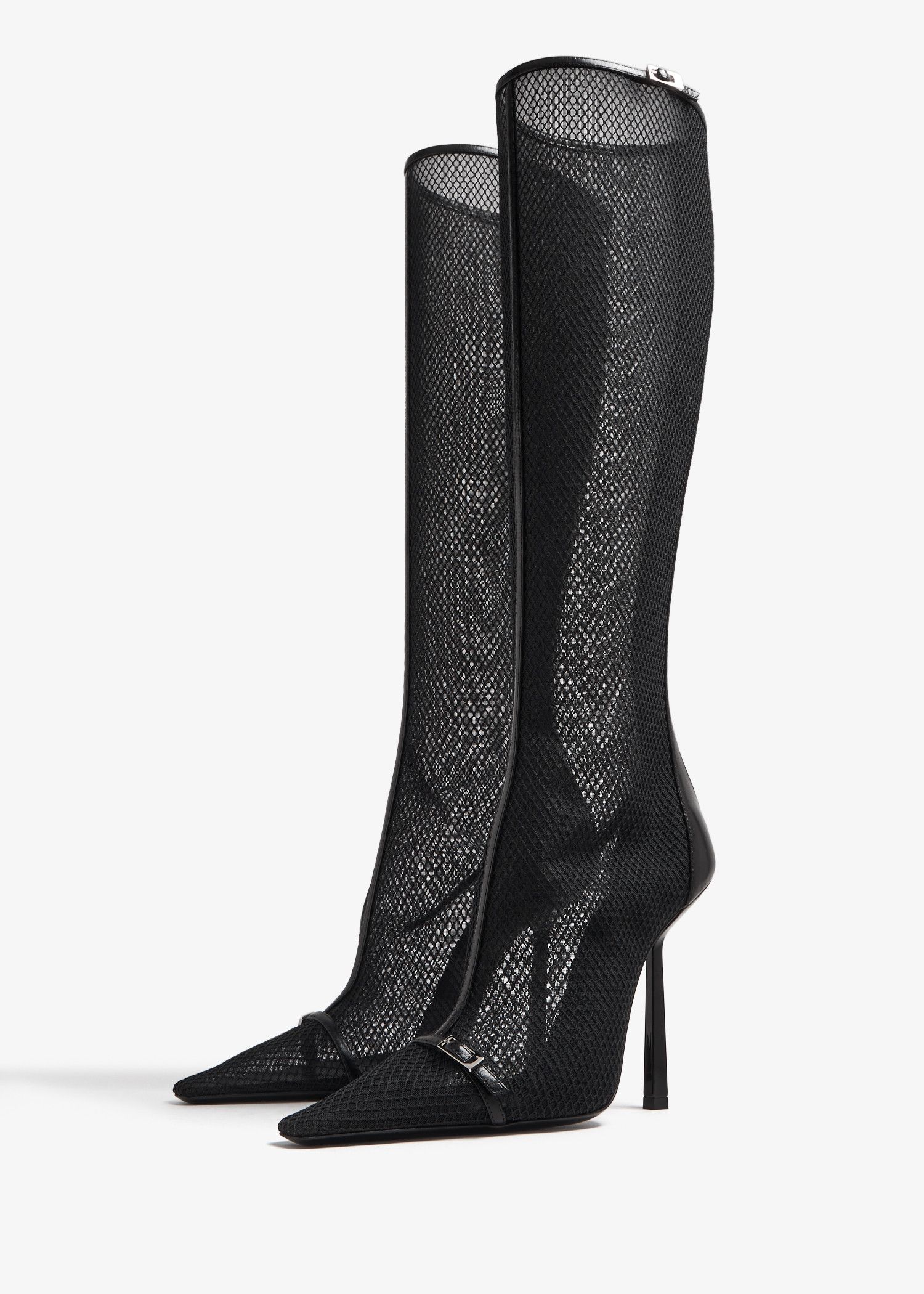Saint Laurent Paris o1s1wg110125 763458 Oxalis Boots in Mesh in Black Size US 8 / IT 38 - 4 Thumbnail