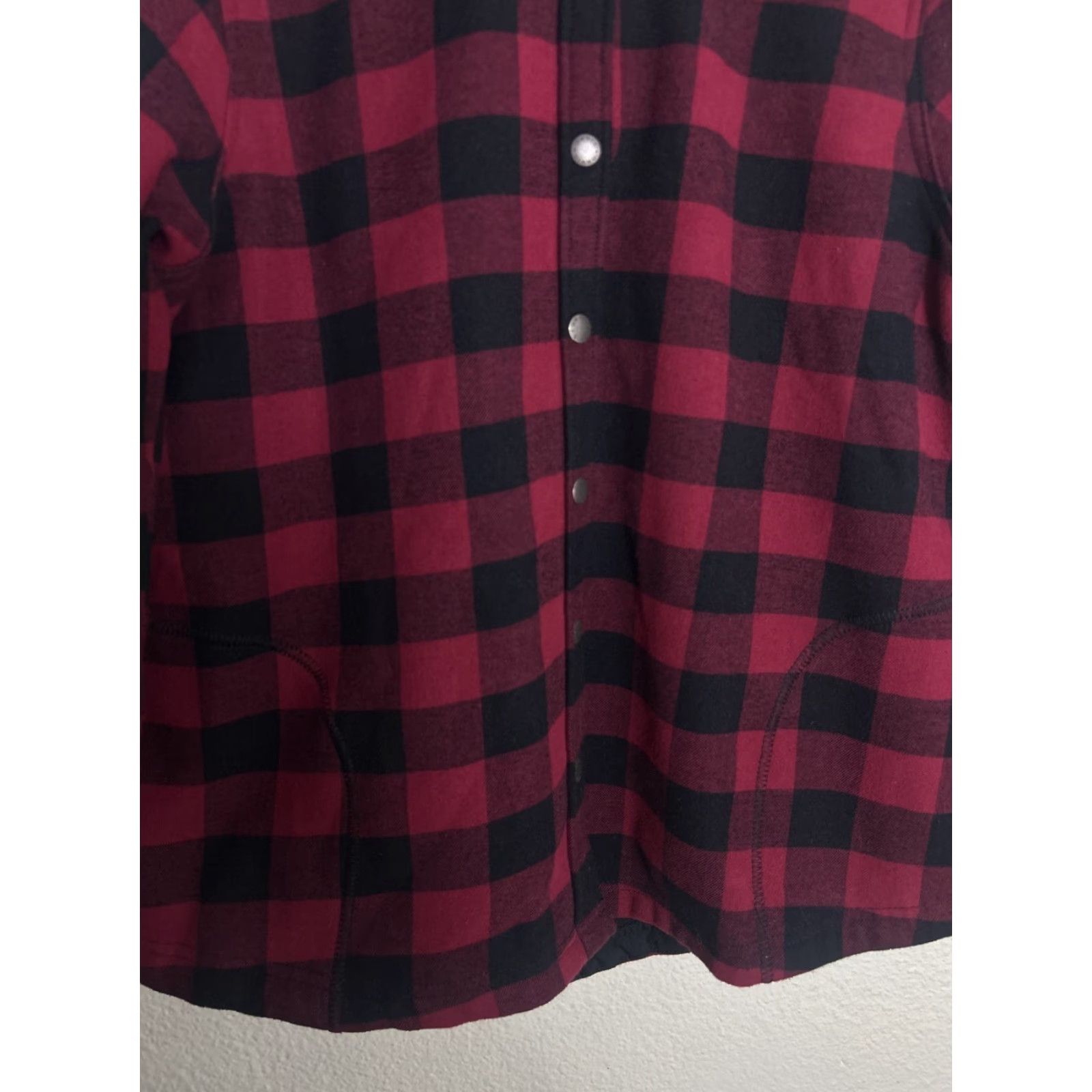 Orvis Orvis Women’s Fleece Lined Shirt Red Plaid Jacket L Snap Front Pockets Size L / US 10 / IT 46 - 5 Thumbnail