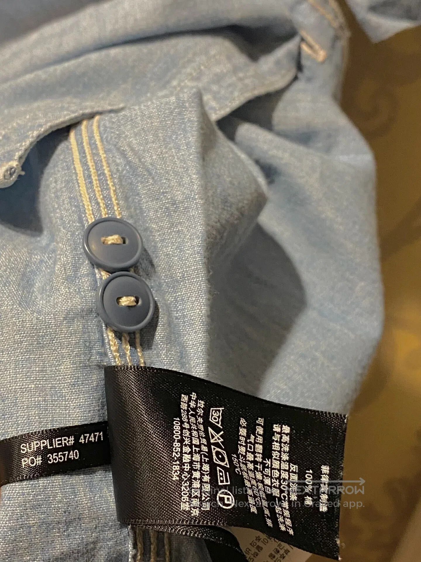 RRL Ralph Lauren Vintage Blue Military Patch Shirt. Size US L / EU 52-54 / 3 - 9 Thumbnail
