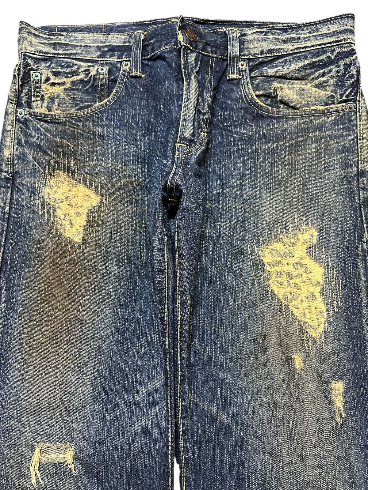 Edwin Vintage Edwin Mud Wash Style Distress Style Loose Jeans Size US 34 / EU 50 - 3 Thumbnail