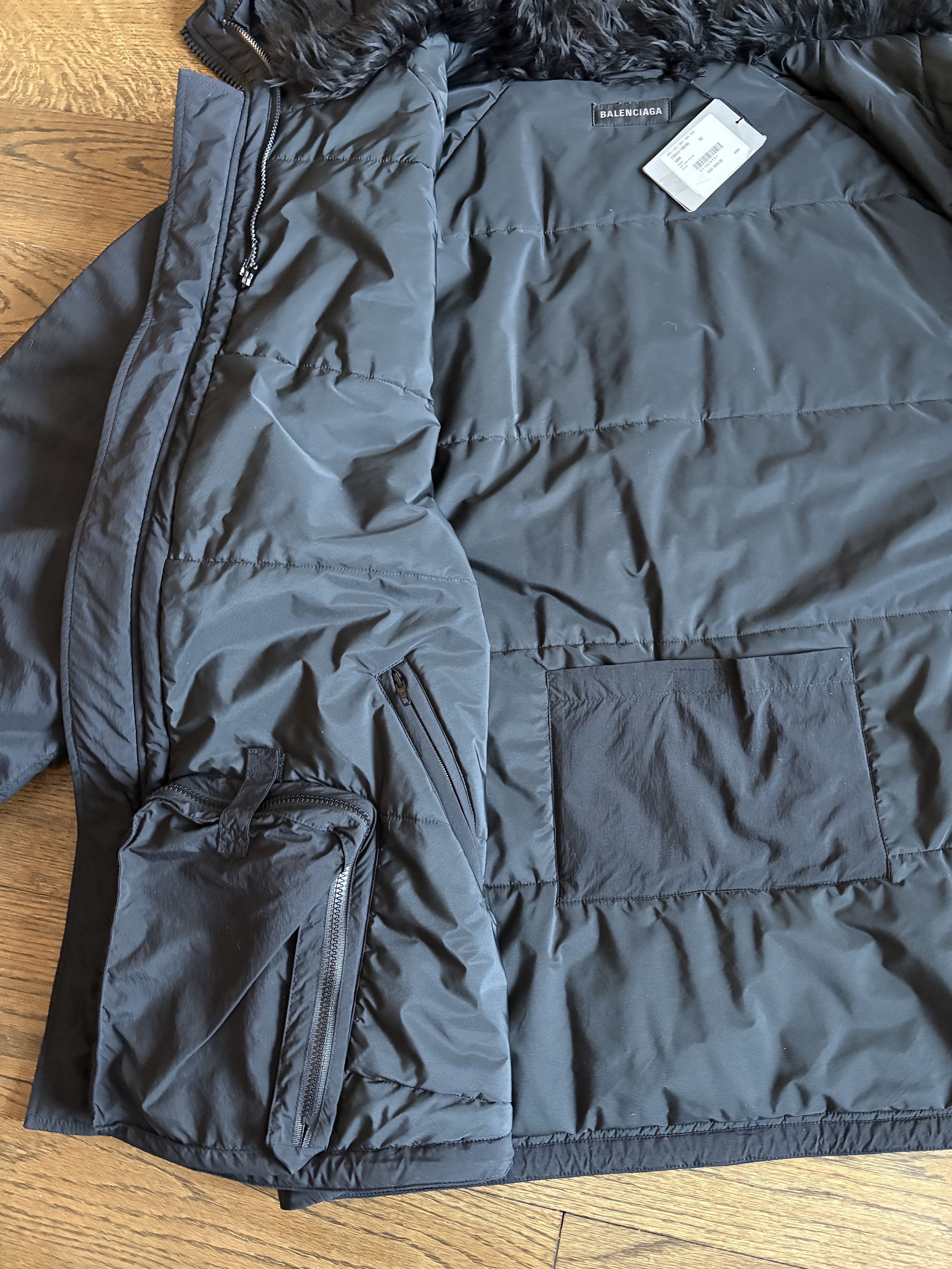 Balenciaga Men's Black Nylon Hooded Parka Size US L / EU 52-54 / 3 - 5 Thumbnail