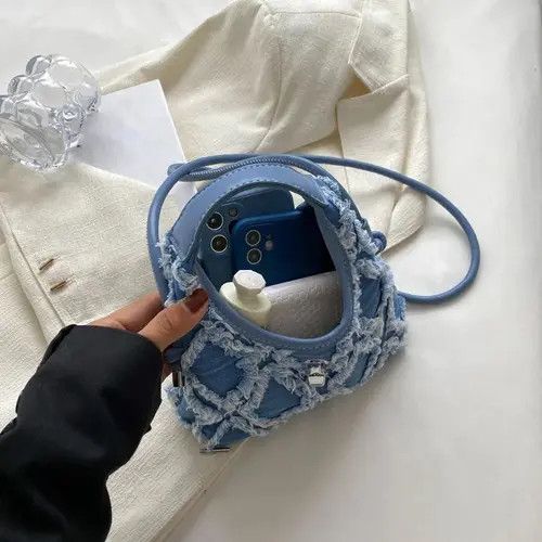 Japanese Brand × Vintage Frail Detailed Fuzzy Hobo Mini Bag Aesthetic Pinterest y2k Size ONE SIZE - 3 Thumbnail