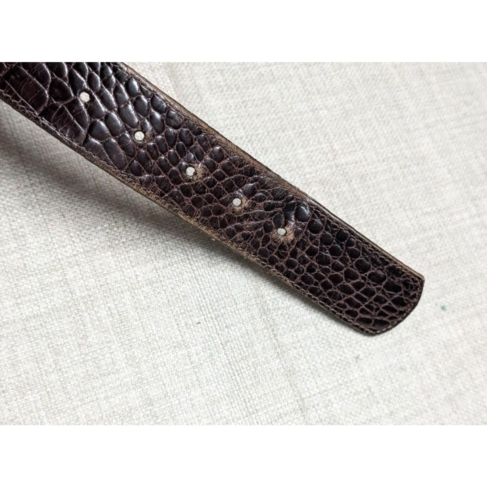 Brighton VINTAGE Brighton Belt 30 Alligator Embossed Leather USA Made Brown Leather Belt Women M Size ONE SIZE - 5 Thumbnail