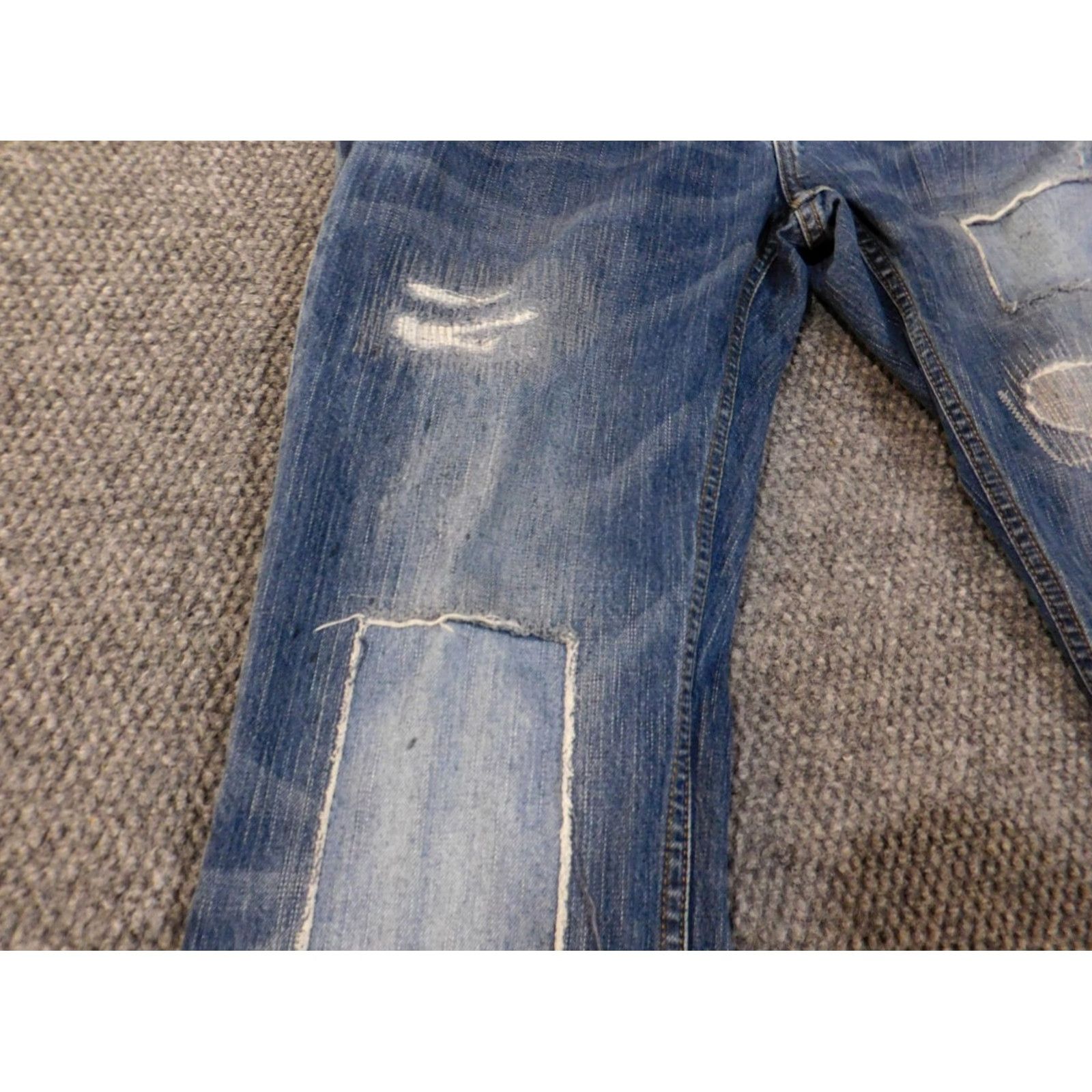 American Eagle Outfitters American Eagle Outfitters Jeans Mens 32x34 Blue Distressed Slim Straight Denim Size US 32 / EU 48 - 4 Thumbnail