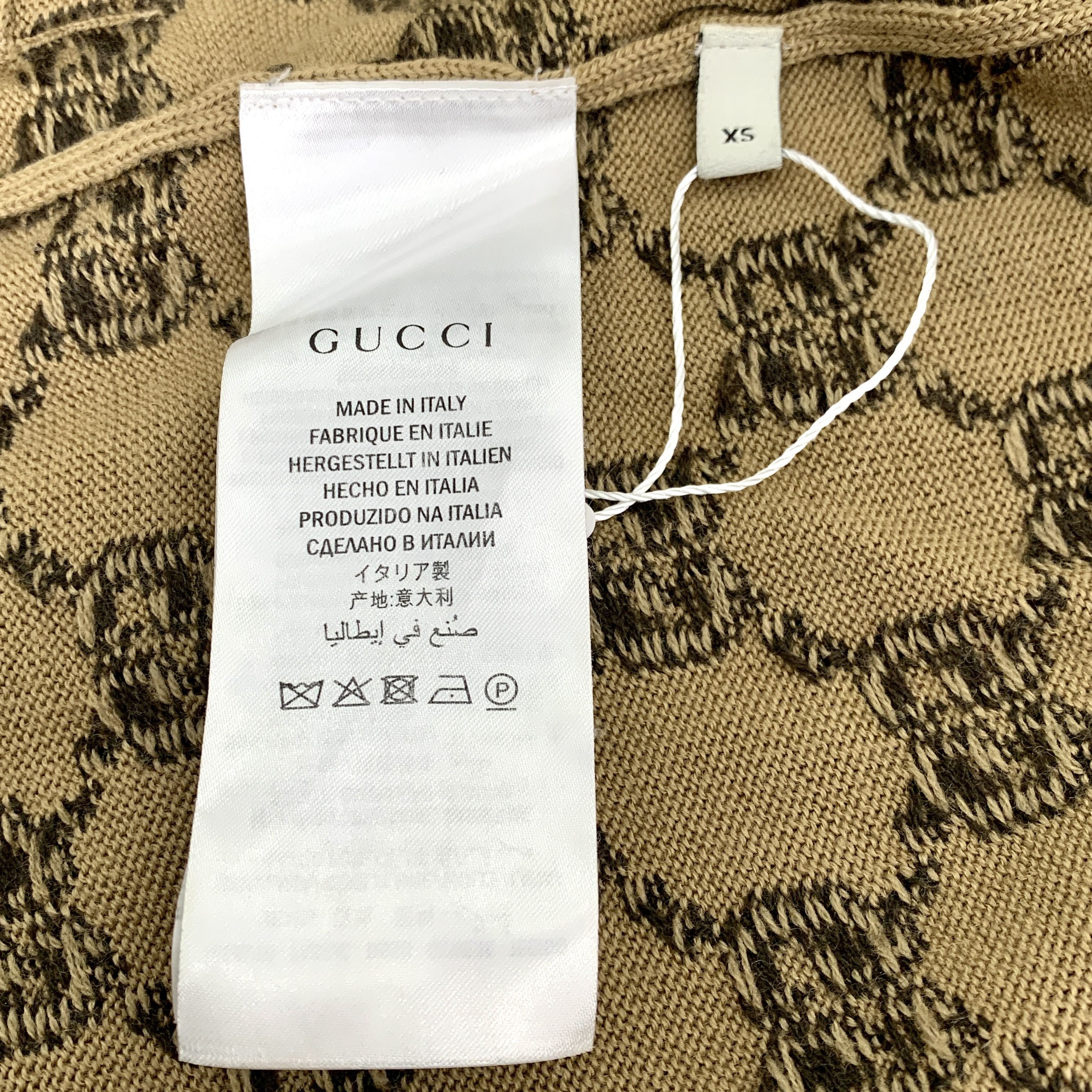 Gucci Gucci Monogram Wool Sweater Brown V-Neck Knit (Size XS) Size XS / US 0-2 / IT 36-38 - 4 Thumbnail