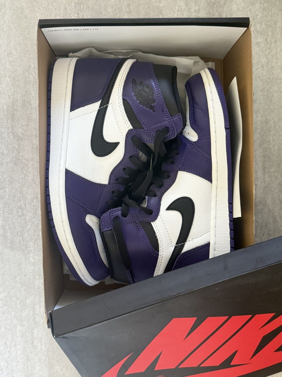 Jordan Brand Air Jordan 1 Court Purple Retro High OG Size US 7.5 / EU 40-41 - 4 Thumbnail