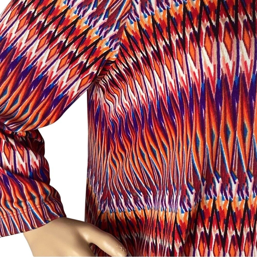 Other Premise Colorful Tunic Top L Red Orange Abstract Chevron Boh Size L / US 10 / IT 46 - 6 Thumbnail
