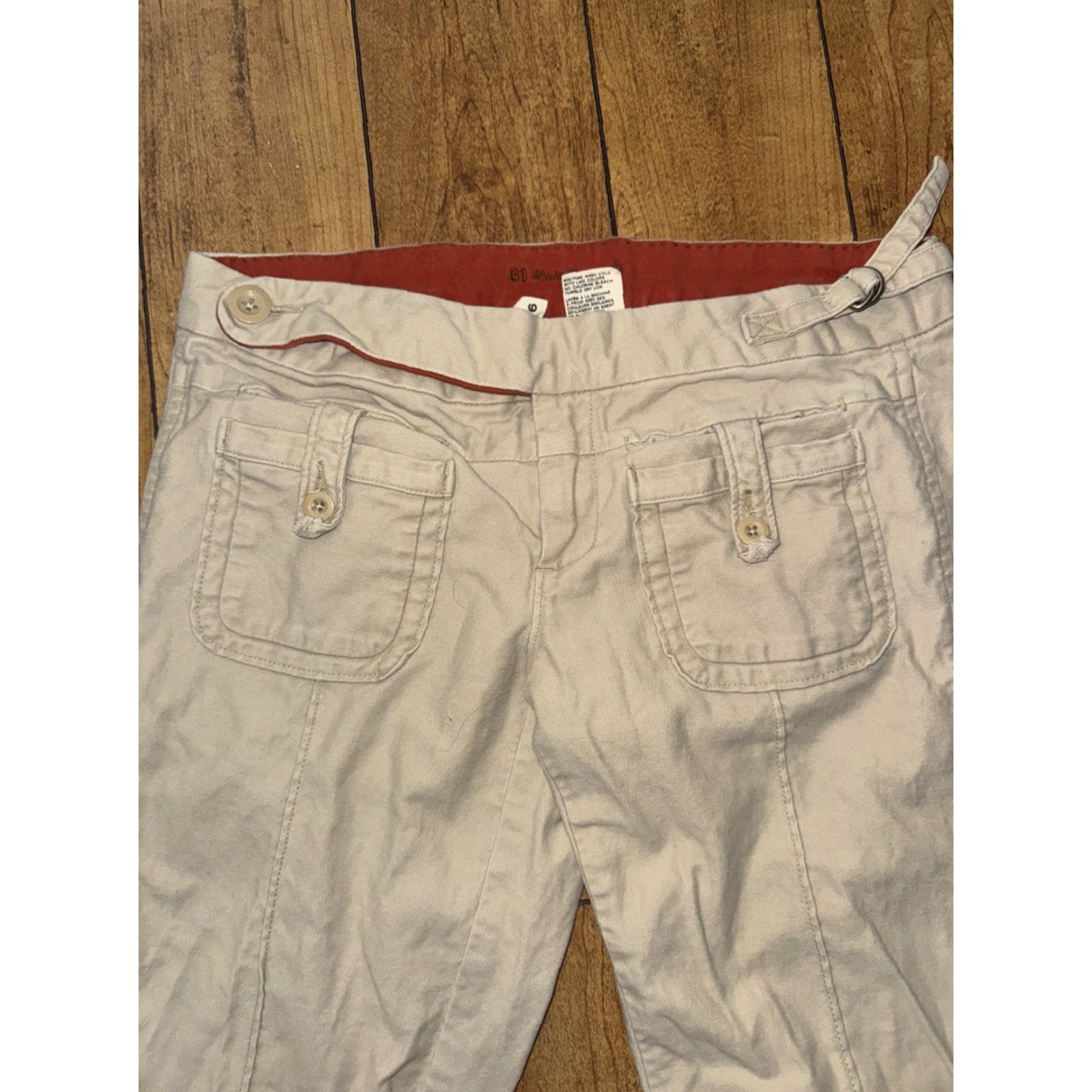 Anthropologie VINTAGE G1 Basic Goods Pants Cropped Tie Drawstring Pockets Cuffed Tan 6 Women Cropped Pants Casual Size 28" / US 6 / IT 42 - 3 Thumbnail