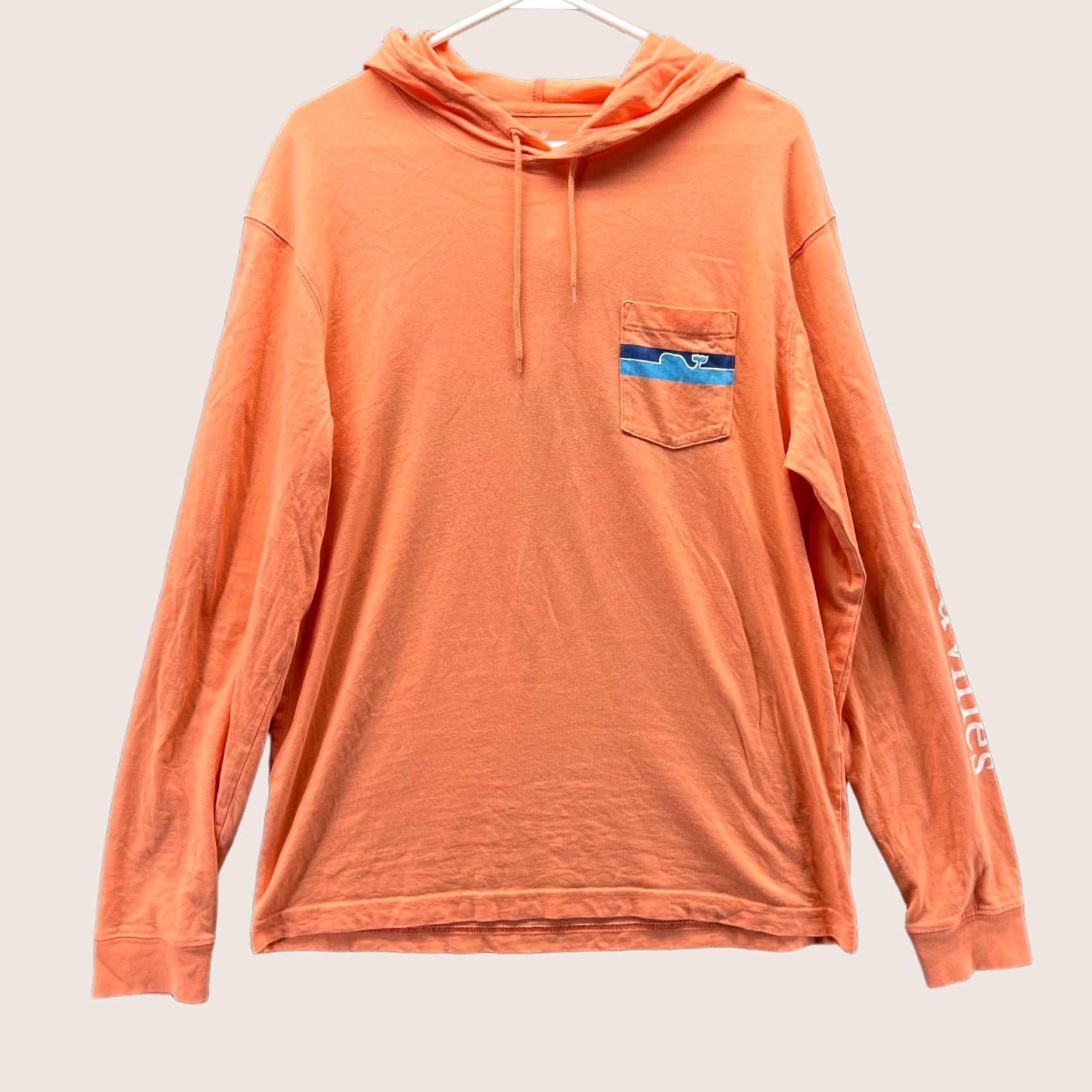 Vineyard Vines VINEYARD VINES Shirt Mens S Orange Hooded Pocket Whale Graphic Long Sleeve Size US S / EU 44-46 / 1 - 1 Thumbnail