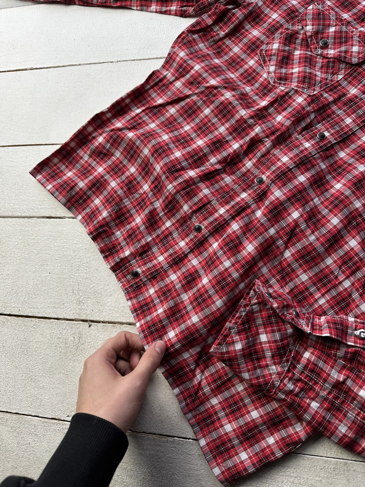 Diesel 🚨VNTG Diesel Avant-garde Shirt very rare RED CHECK BLACK Size US M / EU 48-50 / 2 - 3 Thumbnail