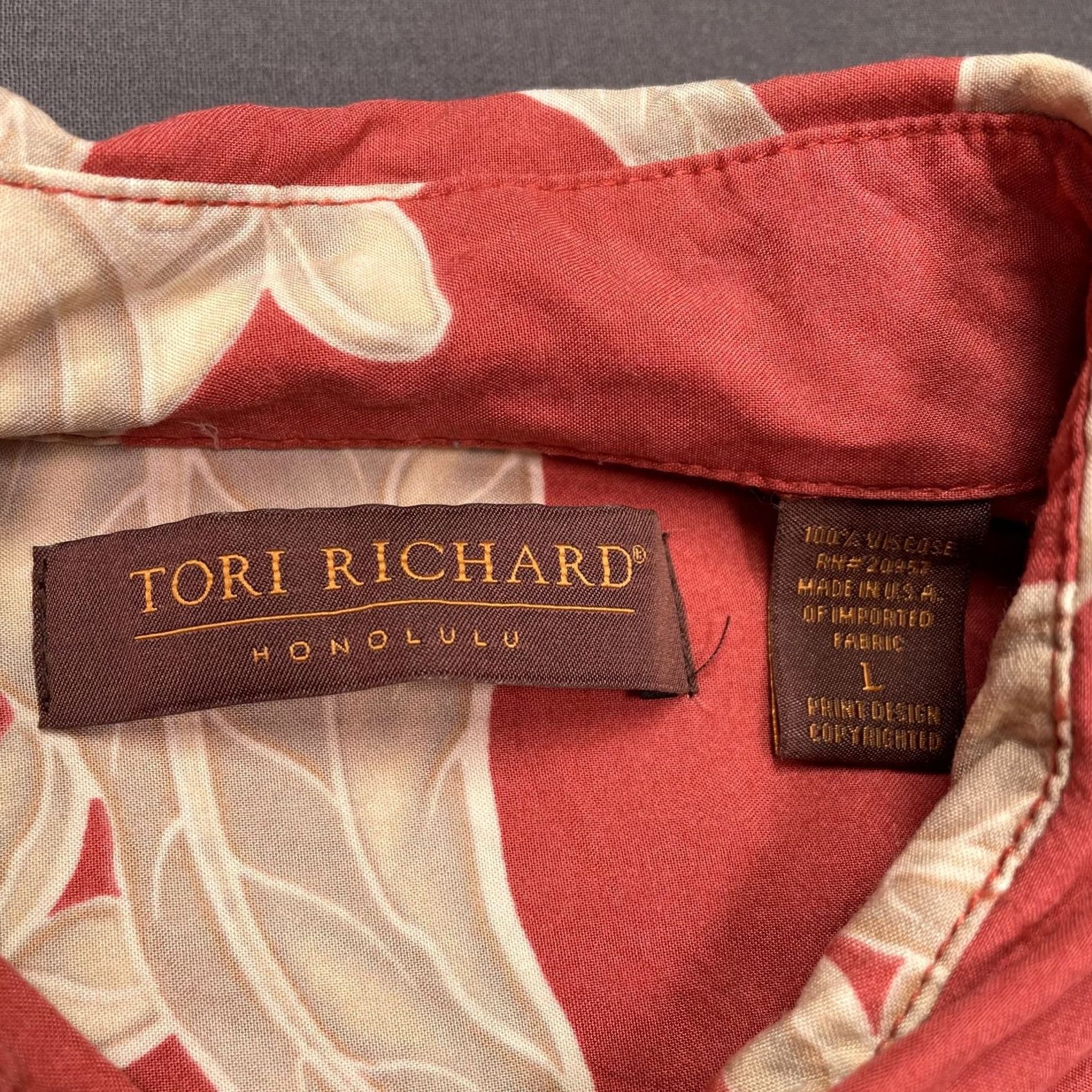 Tori Richard Tori Richard Shirt Mens Large Red Floral Hawaiian Aloha Viscose USA Honolulu Size US L / EU 52-54 / 3 - 2 Thumbnail