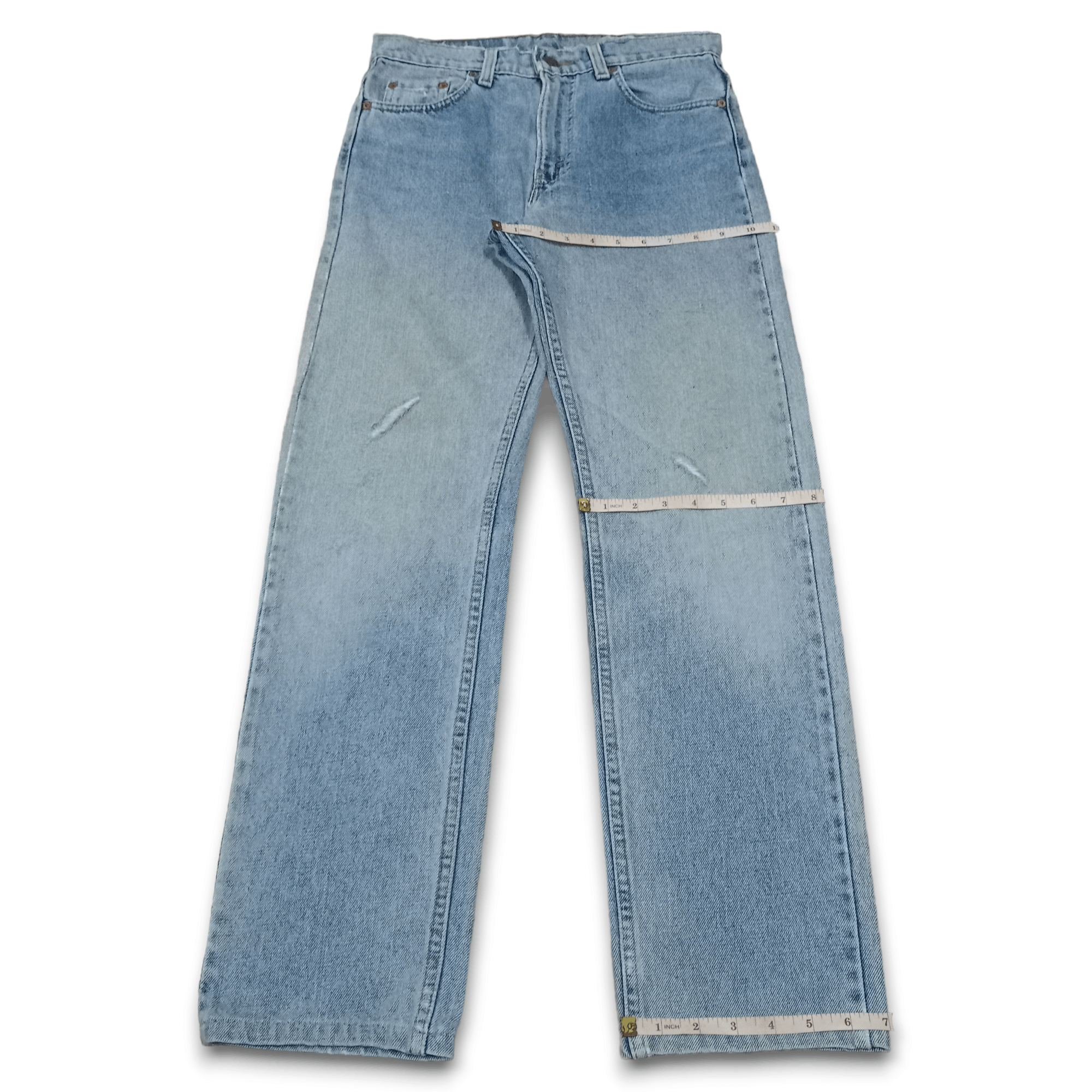 Levi's × Levi's Vintage Clothing Vintage Levis 505 Blue Wash Style Distressed Jeans 30x29 Size US 30 / EU 46 - 13 Thumbnail