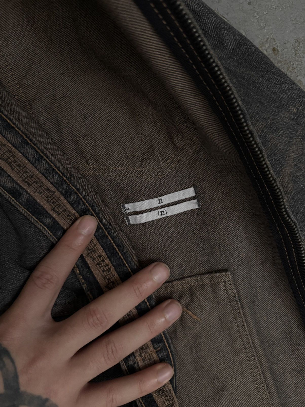 Number (N)ine FW09 “A Closed Feeling” Mudwash Pain Trucker - Takahiro Size US M / EU 48-50 / 2 - 4 Thumbnail