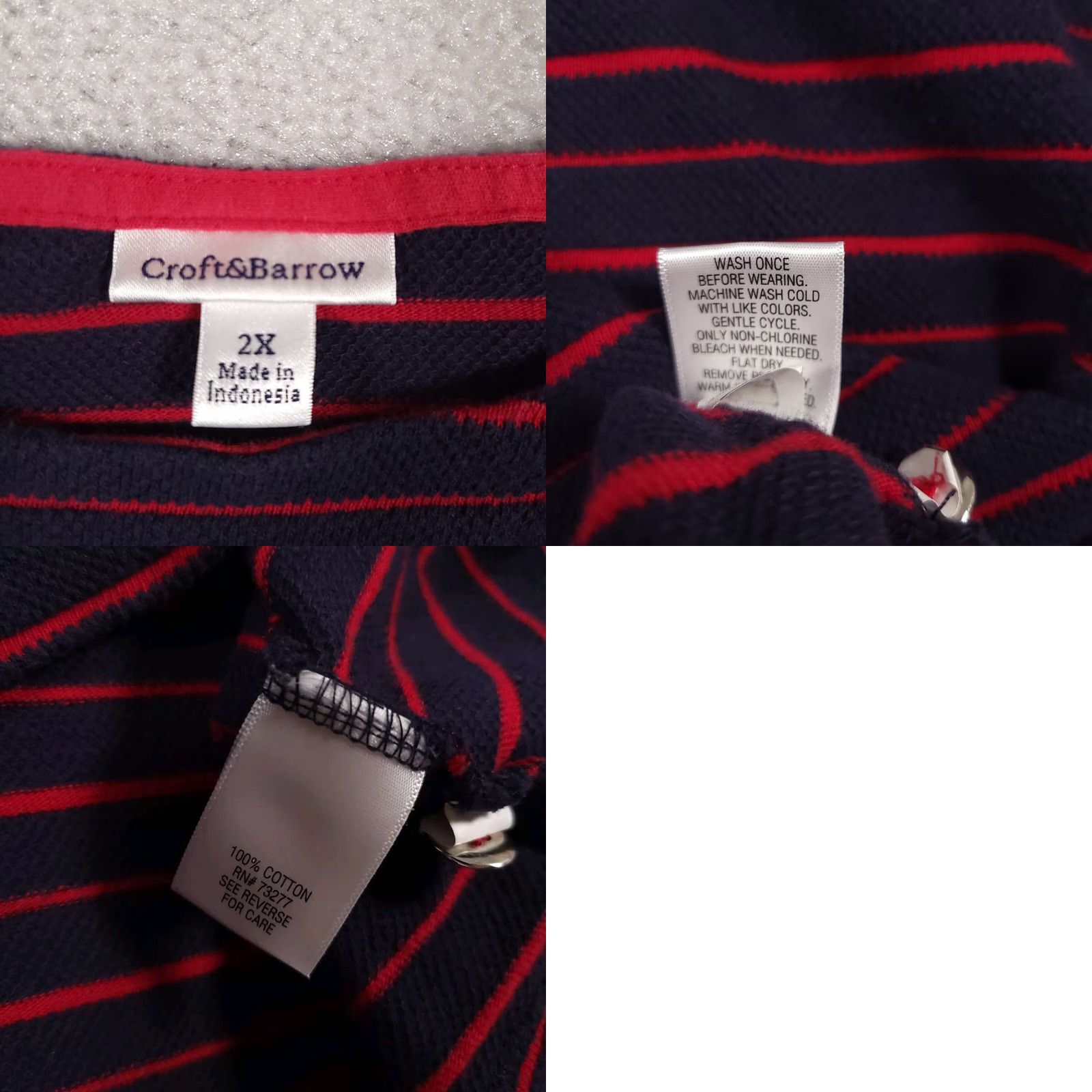 Croft & Barrow VINTAGE Croft & Barrow Sweater Women's 2X Plus Navy Blue Red Striped Heavyweight Casual Size XXL / US 16-18 / IT 52-54 - 9 Thumbnail